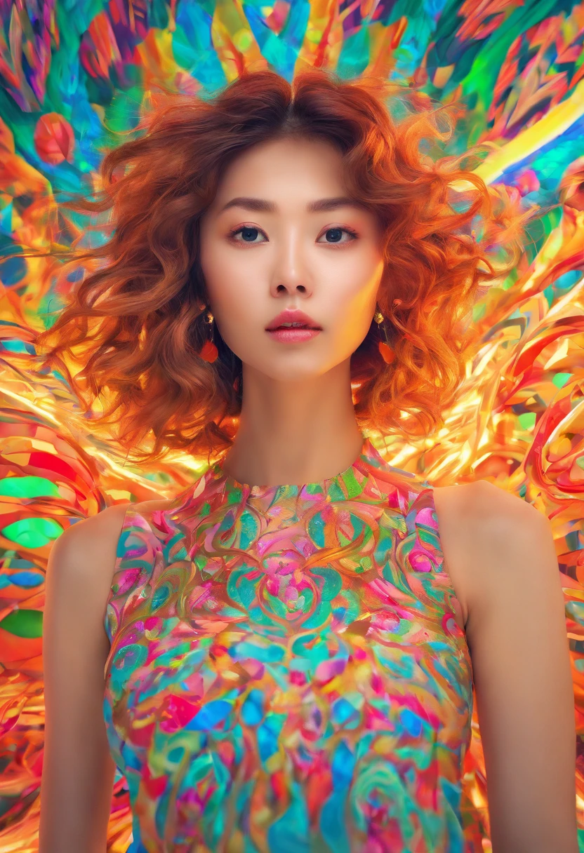 (((Photorealistic Woman)))、(upper body), 20yr old、((of the highest quality, 8K,Raw photo)), (Realistic, Photorealistic: 1.37),BREAK, Cosmos confetti