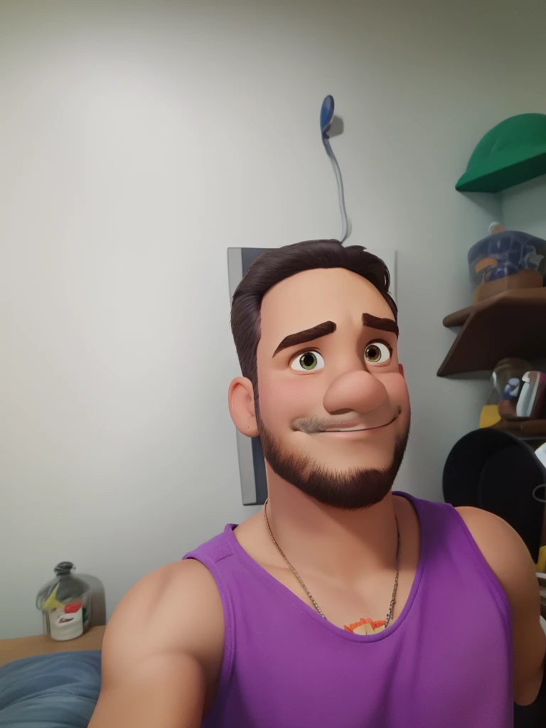 Um homem estilo disney pixar, alta qualidade, mehlor qualidada