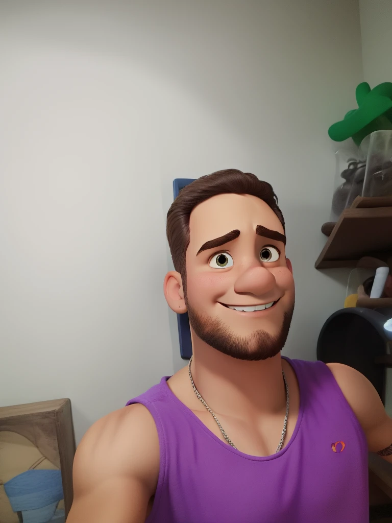 Um homem estilo disney pixar, alta qualidade, mehlor qualidada