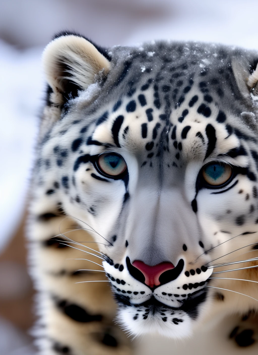 anthropomorphic female snow leopard