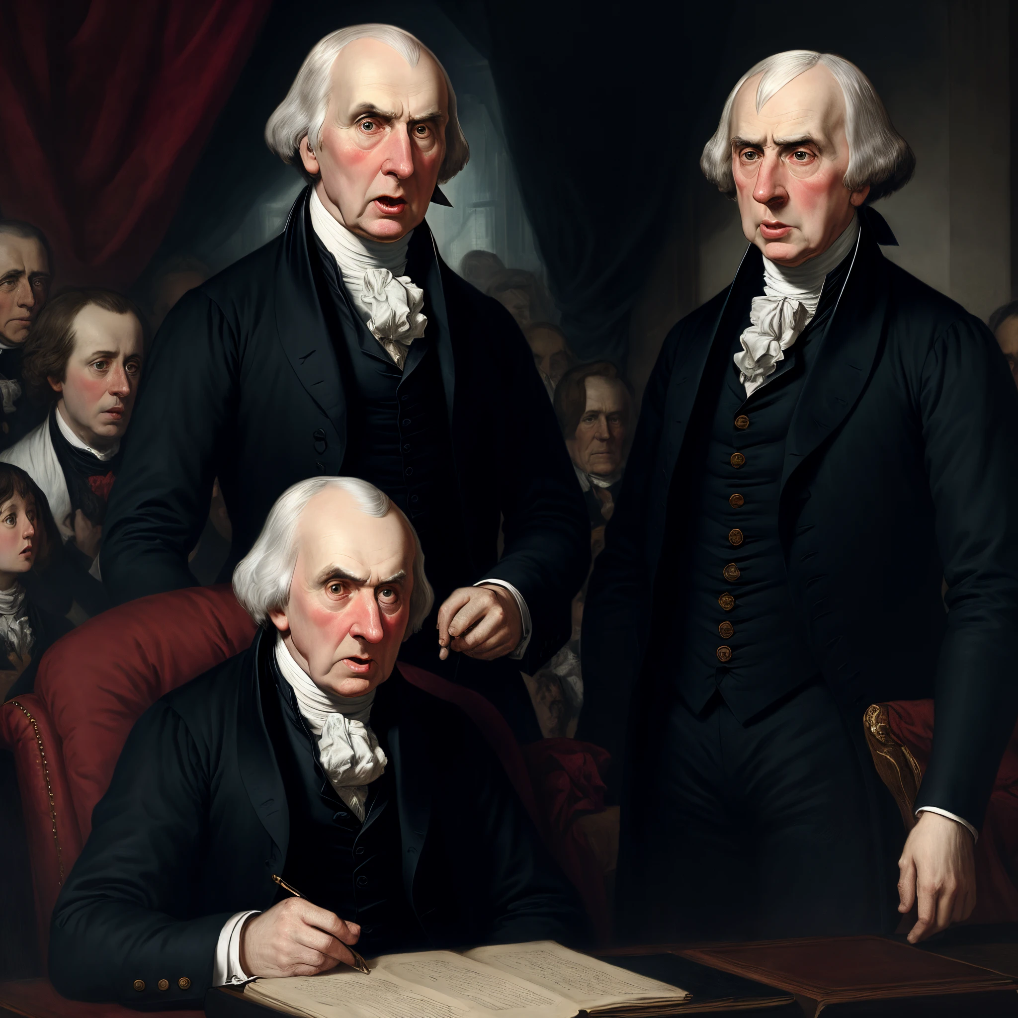 James Madison scared and shocked