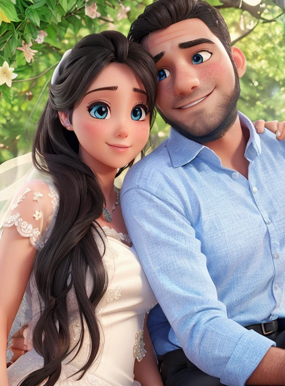 Realistic high quality background 3D  wedding romantic couple loveliest