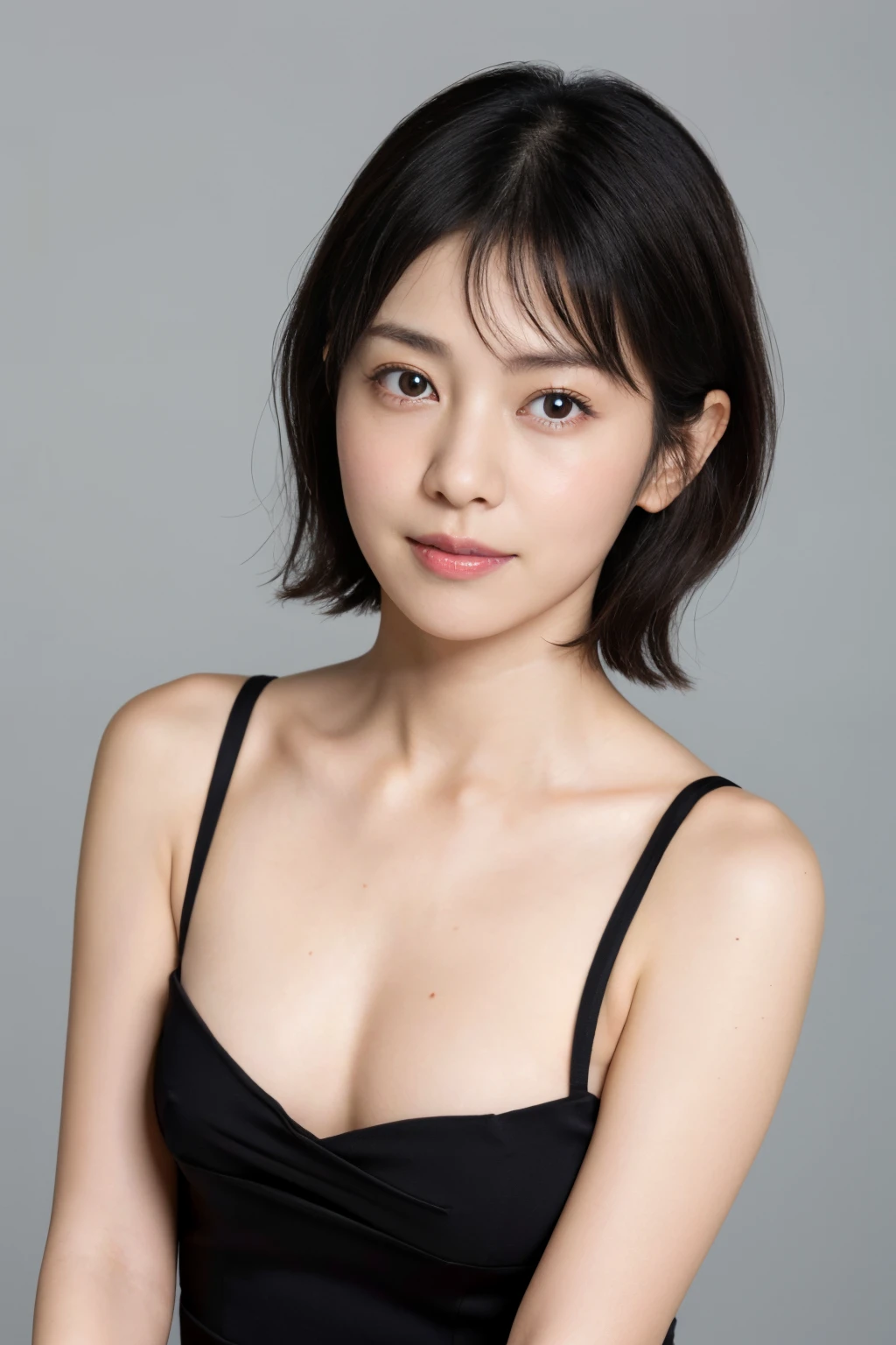 japanes, Single eyelid, 30 year old petite girl, Short bob with black hair,fullnude, masutepiece, Best Quality, Detailed skin, Detailed eyes, ,8K, Good anatomy