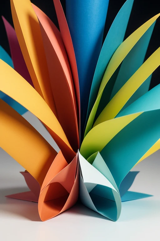 (best quality,3D,paper medium:1.2),abstract,rich colors,vibrant,colorful,three-dimensional effect,detailed textures,layered design,visual depth,abstract shapes,paper sculptures,pop-up art,creative perspective,vivid hues,lively composition,innovative artistry,unique patterns,pop of colors,eye-catching elements,paper cutouts,paper folds and creases,paper textures,geometric forms,playful arrangements,perspective play,depth perception,shadow and highlights,lively and dynamic,striking contrasts,contrasting colors,creative use of space,illusion of movement,interplay of light and shadow,creative exploration,enhanced visual impact,bold and vibrant,colorful explosions,surreal atmosphere