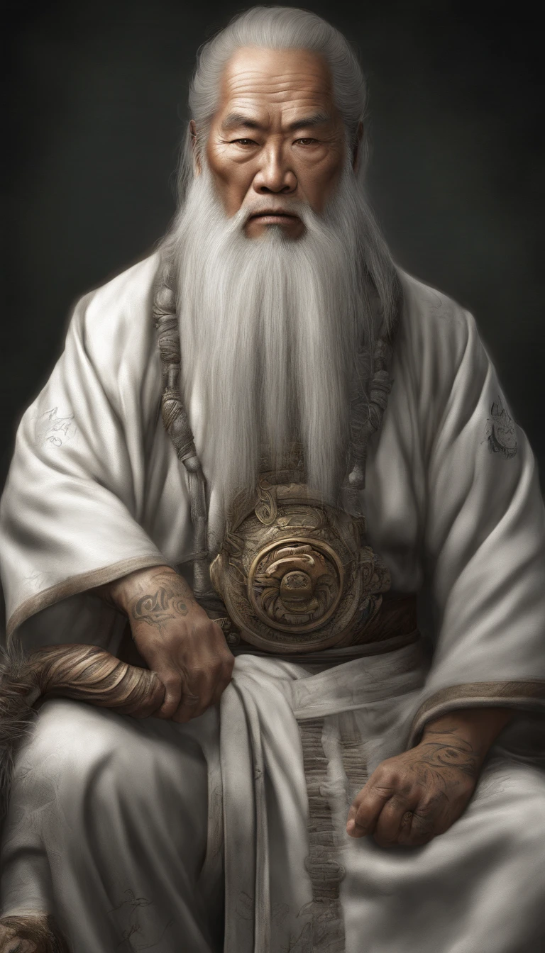 White-bearded Taoist.There is also a tiger