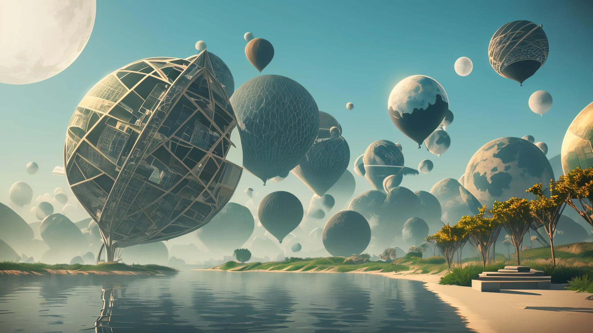 Utopian Worlds, painting illustration, daylight --auto --s2