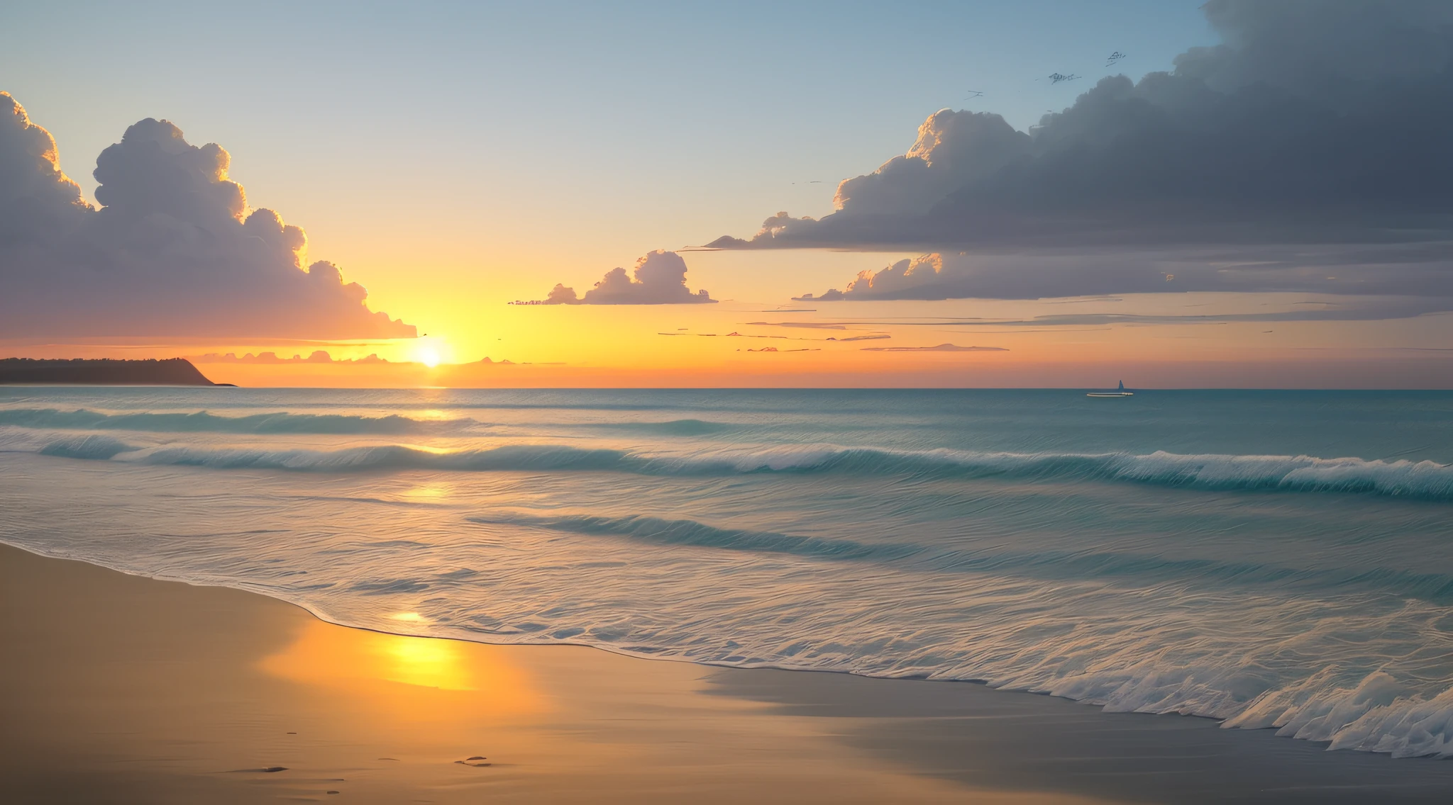 You find yourself standing on a serene beach, overlooking the vast sea. The rhythmic waves gently crash against the shore, creating a soothing sound that fills the air. The sand beneath your feet feels warm and soft as you take in the breathtaking front views of the horizon.
As the sun begins to rise, its golden rays paint the sky with vibrant hues of orange and pink. The tranquil atmosphere envelops you, creating a sense of peace and tranquility.
In this secluded spot, there is no one else around. It's just you and nature, embracing the solitude and finding solace in the beauty of the surroundings. A solitary bird gracefully glides across the sky, its wings casting a shadow on the sand below.
Looking up, you notice fluffy clouds drifting lazily, carried by a gentle breeze. They form various shapes, reminiscent of whimsical creatures and distant landscapes. Time seems to stand still as you become immersed in this tranquil moment.
As you take a step forward, you notice a faint footmark in the sand, a reminder that someone may have treaded upon this peaceful shoreline before you. It sparks your imagination, wondering who might have stood here and what stories they carry.
In this idyllic setting, the sea, waves, sand, sunrise, front views, peacefulness, bird, cloud, and footmark intertwine to create a serene tapestry. You are captivated by the beauty and tranquility of this place, cherishing the opportunity to be present and immerse yourself in the wonders of nature.