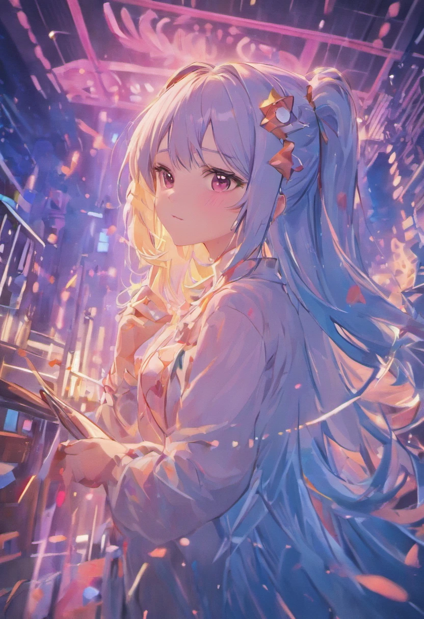 Beautuful Women,quadratic element,(HD 16K:1.3),(Silvery hair:1.2),(真实感,hyper-detailing:1.4).