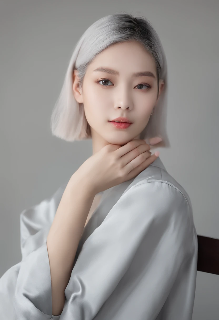 Beautuful Women,quadratic element,(HD 16K:1.3),(Silvery hair:1.2),(真实感,hyper-detailing:1.4)