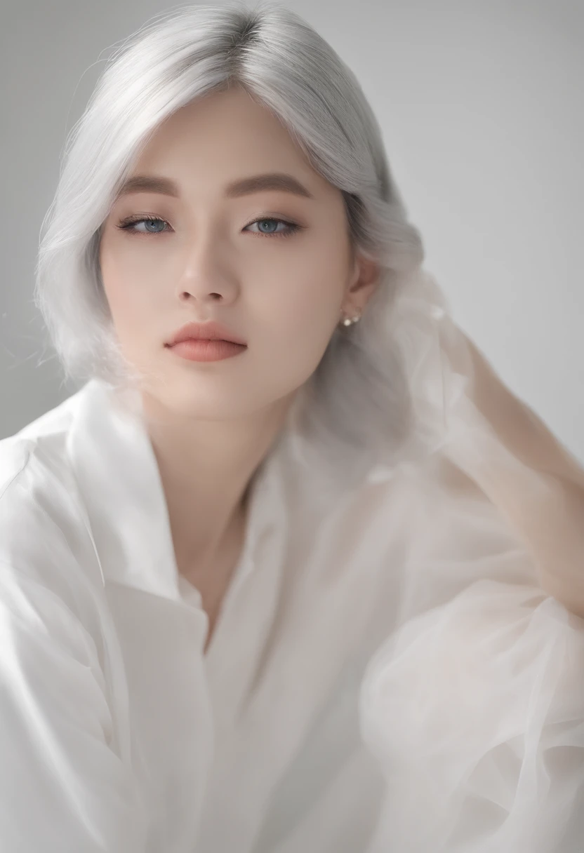 Beautuful Women,quadratic element,(HD 16K:1.3),(Silvery hair:1.2),(真实感,hyper-detailing:1.4)