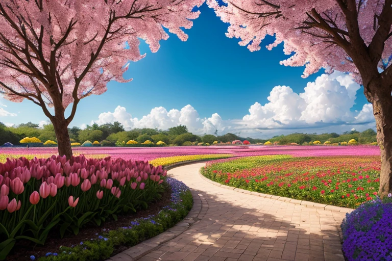 best quality, ultra-detailed, 
an extremely delicate and beautiful, 
Paradise, utopia, promised land, flowers in full bloom, a perfect world, heavenly joy, dazzling lights, colorful birds, clear skies,