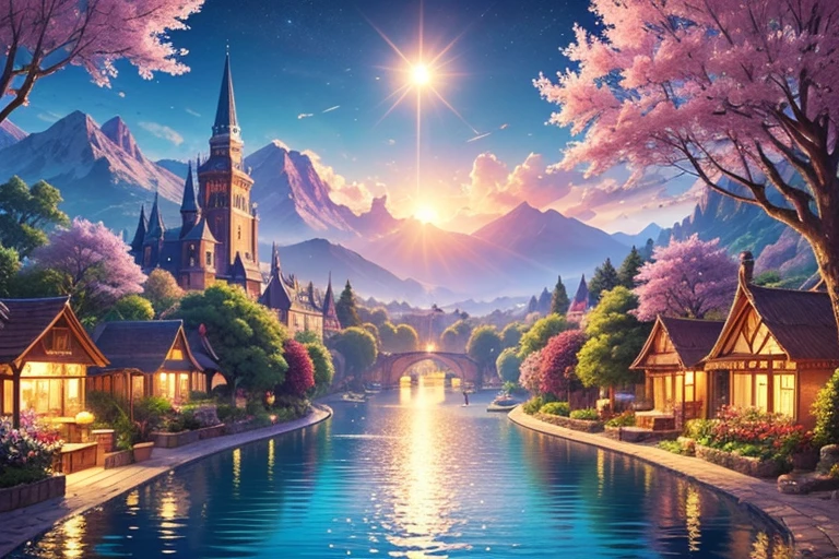 best quality, ultra-detailed,
an extremely delicate and beautiful,
Utopian Worlds, Paradise, utopia, promised land, flowers in full bloom, a perfect world, heavenly world, joyful, sunny lights, colorful birds, clear skies,