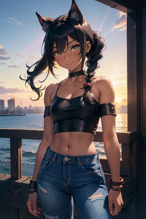 ((8k wallpaper of extremely detailed CG unit, masterpiece, hight resolution, top-quality)), (Beautuful Women, Plump lips, Hands in pockets:1.5, Grunge Fashion, Wearing a camisole:1.2, Wearing micro mini shorts:1.2, Wearing sneakers:1.1), ((extra detailed face, Highly detailed black eyes, extra detailed body, Top quality real texture skins)), (A dark-haired, hair messy, de pele branca, Exposed belly), (Inside an abandoned building, Beautiful blue sky, suns), (high-angle:1.1, Fisheye:1.3), hyper realisitic, digitial painting,