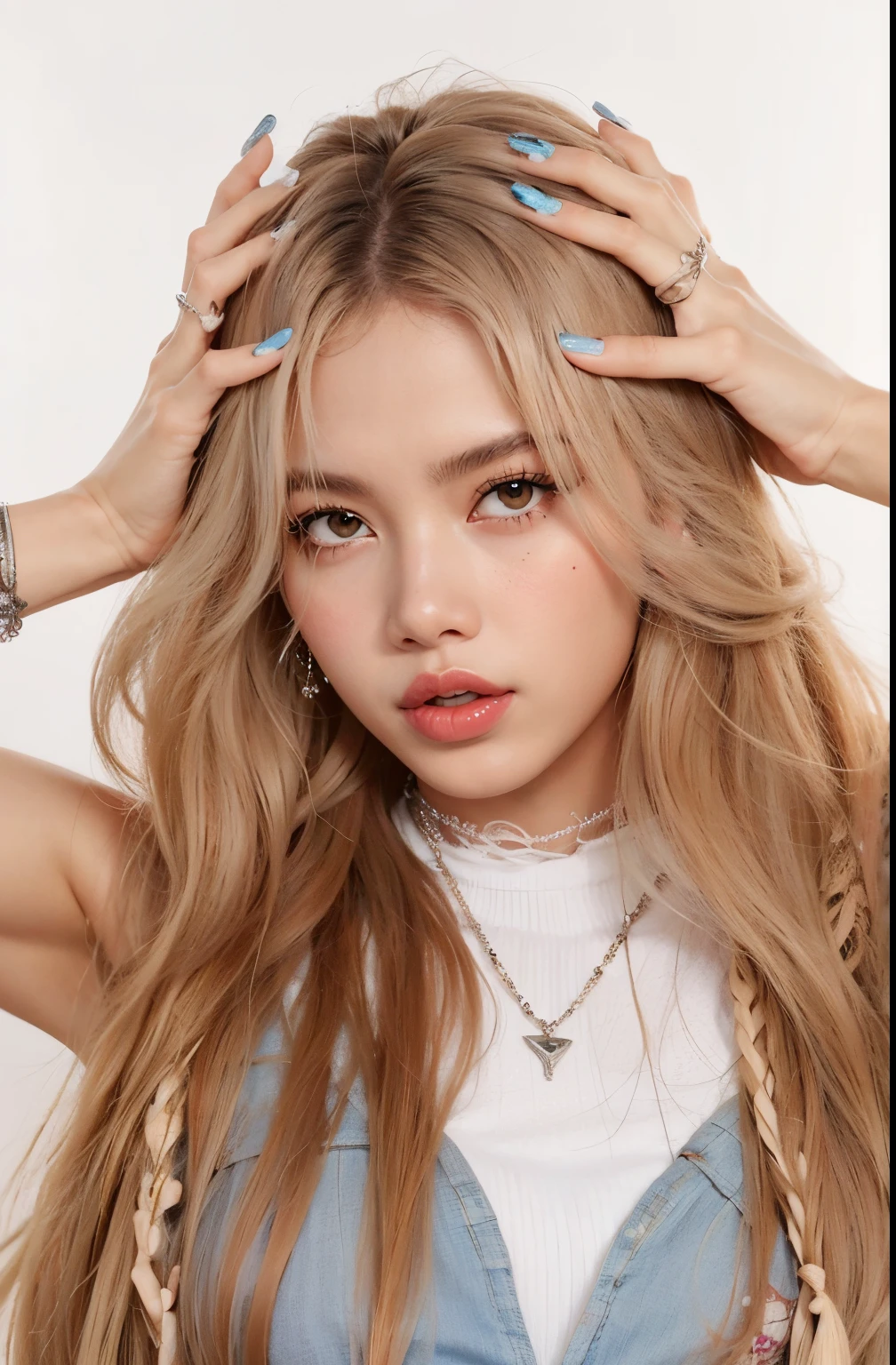 a close up of a woman with a tattoo on her arm, 🤤 retrato da menina, Ela tem cabelo preto com franja, de menina taiwanesa com tatuagens, Beautiful Asian girl, menina bonito-fino-cara, com tatuagem facial, kawaii retrato realista, com cabelos longos e olhos penetrantes, beautiful aesthetic face, com franja completa, com franja, Cruel Korean Gothic Girl Lalisa Manobal