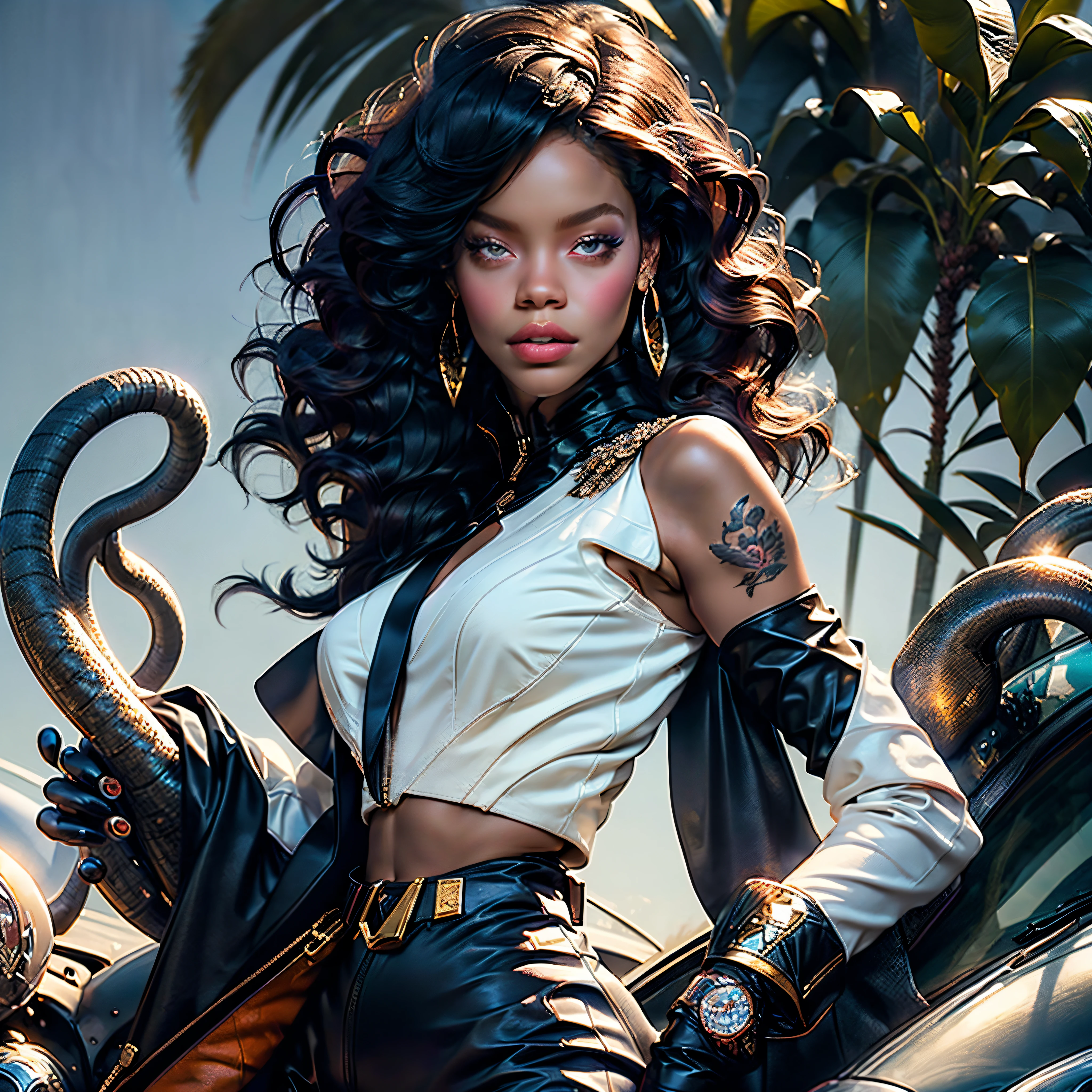 Carabinieri Carabinery Angle-Below Rihanna Close-up Heroe_suit Cinematic ultra UnrealEngine5 Fashion chef-d' Van_Gogh Masterpiece Woman outfits motorcycle nickel Urban equirectangular street deep path road optimal sunLight meticulously intricate ultra_high-details Club ultra_high-res pro-Photorealistic ultra_high-quality UHD XT3 256K 128K 64K DSLR HDR Divine female synthetic Armored cyborgs "full-body prosthesis" augmented cybernetic strange gold sundrop transparent glass backlight war "Heavy Metal" battle Will-o'-the-wisp cyberpunk Goddess dazzling walk Cosplay cowgirl Pilots USA flag star Fancy Vivid Yellow Symmetrical Ultra ((Athletic gorgeous Afro Diva bangs Dreads extatiques Tamned Skin sensual Effects Cheekbones Embarrassed reddener eye-liner saphirs ultra beautiful (Bright eyes, Bright eyes) lazuli epic beaux eyes turquoise mouth open tongue teeth obvious smile howling Floating Jacket Eccentric Cape onyx Shoulders-Off Shirt Lace Clavicles White Papillotes embroidered tiny breasts small sideboob satin corsait red thick leathers felt skirts matching ample swinging spinels navel waist reveal belt-chastity heart diamond padlock silver agate pubis bristles scarlet pubis-hairy indigo silk snap garters thighs legs gothic boots)) extreme improved Octane-rendered opengl-shaders glsl-shader romm rgb pbr ombre analogique color-coded shading 3DCG fxaa global illumination cgi vfx sfx fkaa txaa rtx ssao post-processing post-production cell-shading tone-mapping Ultra_sharpness focus accurate max saturate reflex luminescence volumetric lightning contrast reflection graduated tin incandescent heavyduty CGSCOSITY chrome Cristallines hearth rubis invoque floraison monster blast flash blow lava glow opale straight Barbie_Statue armor chrome flat bands Tourmaline plasma fleuraison beholder population Earth mirror perfection tattoo ??? Bruce_Weber "luis Royo" ????? nsfw varied multi etc. --v 5.2 --s 1000 --c 20 --q 20 --chaos 100