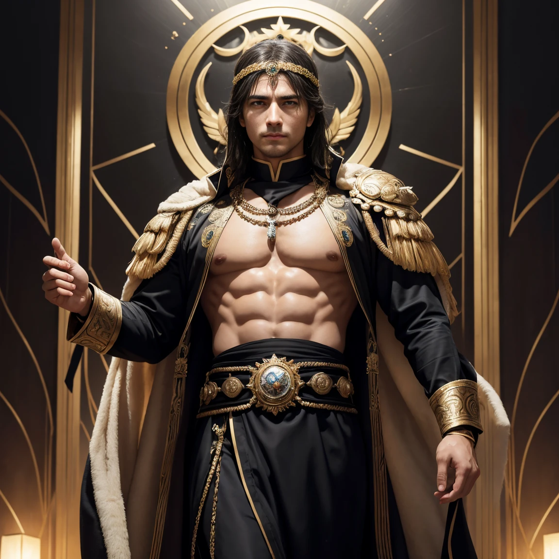 (Alexander the Great of Roman empire),portrait,classic painting,royal attire,golden crown,heroic pose,confident expression,ornate background,soft lighting,vivid colors,highres,detailed brushwork,realistic skin texture,shadows and highlights,lifelike eyes,detailed armor and weaponry,dynamic composition,warrior king,historical masterpiece,graceful and powerful,monumental presence,exquisite details,ancient world conquest,conqueror of nations,strong facial features,majestic and regal,military genius,legendary leader,dominant and assertive,grandeur and triumph,symbol of greatness,inspirational figure,hero of the past,memorable and iconic.