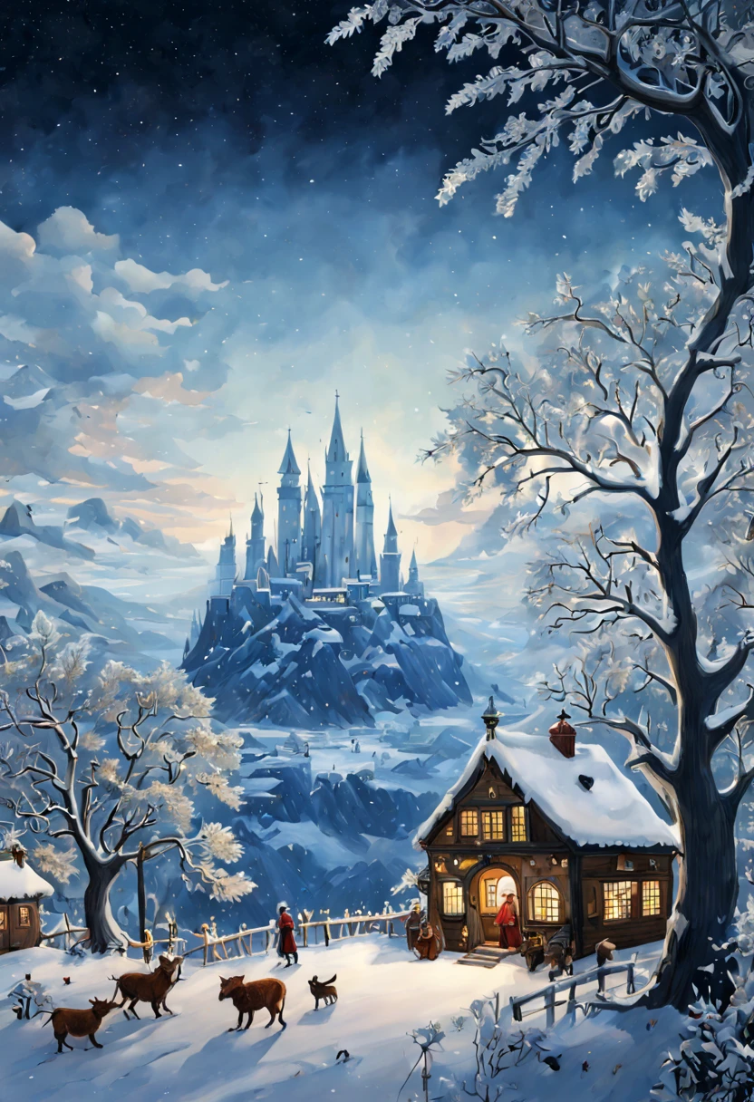 (by Elsa Beskow:1.4), winter, intricate, (best quality, masterpiece, Representative work, official art, Professional, unity 8k wallpaper:1.3)