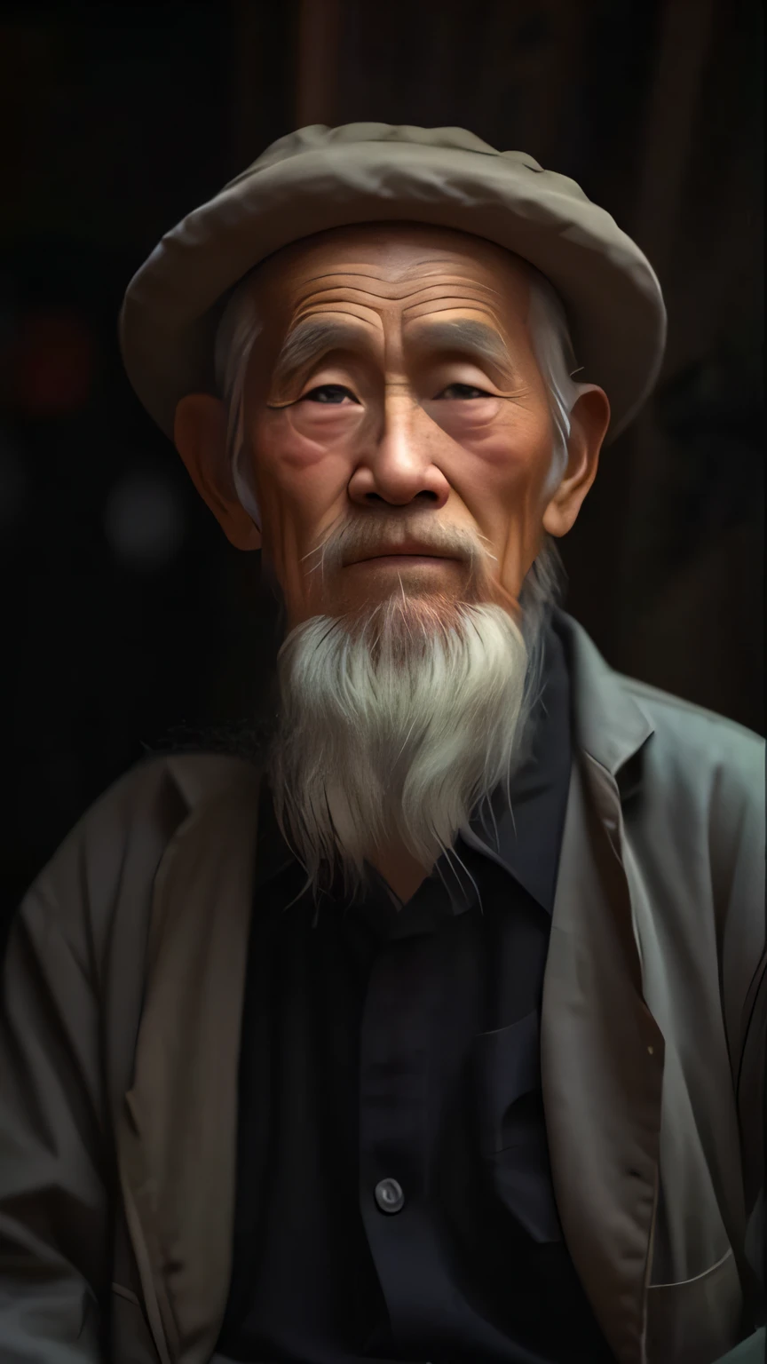 With a beard、Alafield man wearing hat sitting in doorway, one old man, portrait of an old man, Smart old man, a old man, portrait photo of an old man, a old man, author:Zhang Xuan, chinese artist, author:Cheng Zhengkui, portrait of an old man, author:Liang Kai, author:Li Gonglin