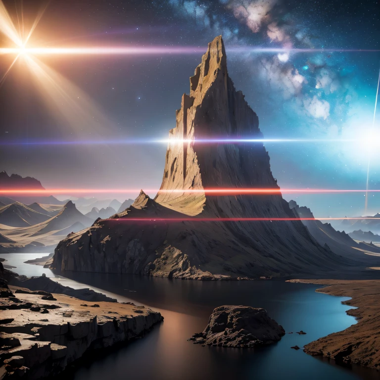 Mohe alluvial plain in Yuexing Rift Valley area，Rock sugar agate nuclear power command armed helicopter black gold cruiser tower snow red marble luminous space station. 1:3 Models，starrysky，Cyberpunk art of a，Rembrandt light，Detail portrayal，macro shot，surface reflection，High definition details，dingdall effect，Light and shadow intensification，The light shines，particle effect，3D modeling，Surface reflected light，detail-rich，fine texture，strong visual impact，hyper-detailing，A high resolution，high saturated，ray traycing，light and shadow effect，32K smooth，A high resolution