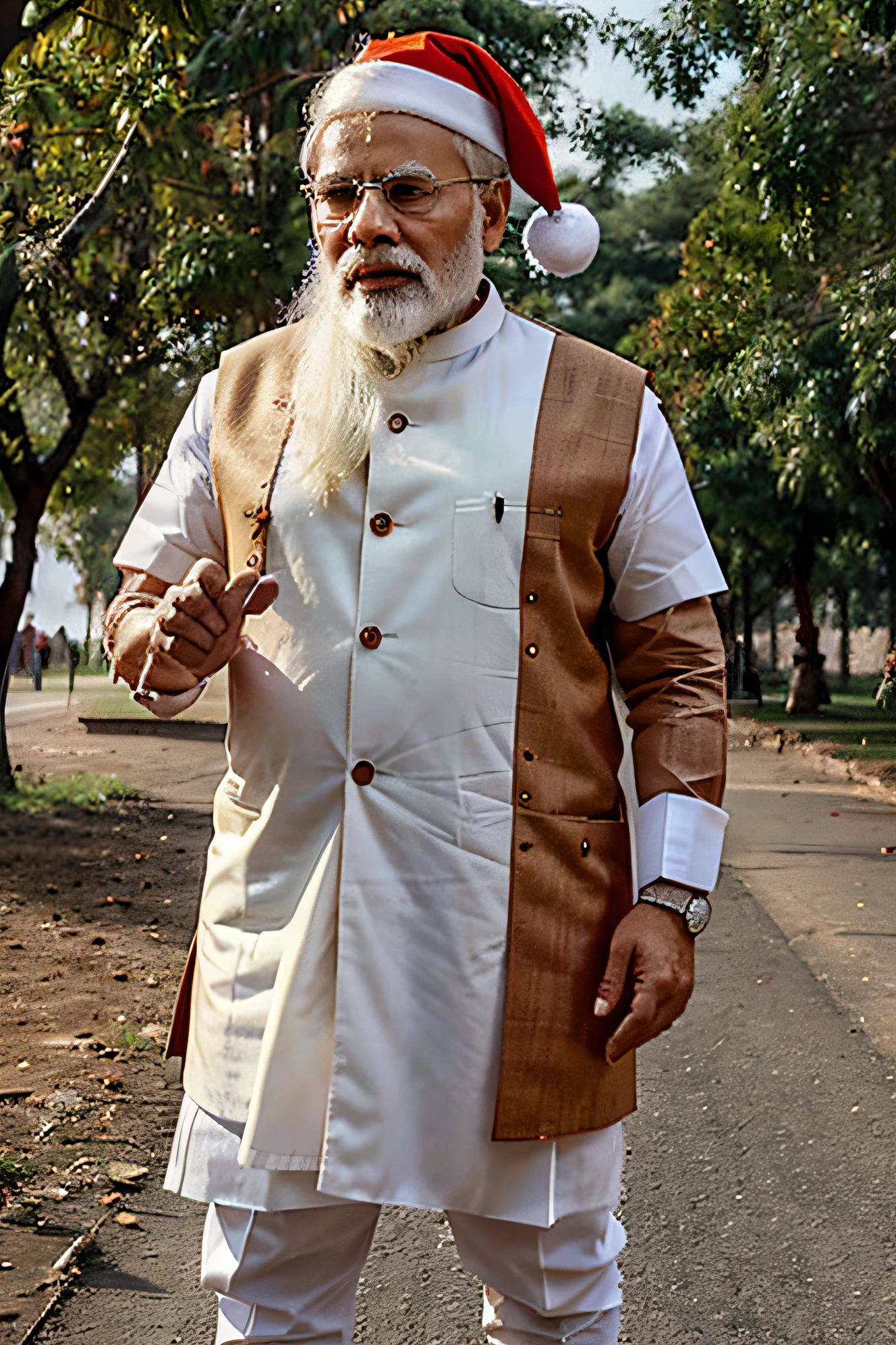 narendra modi in outfit of santaclaus