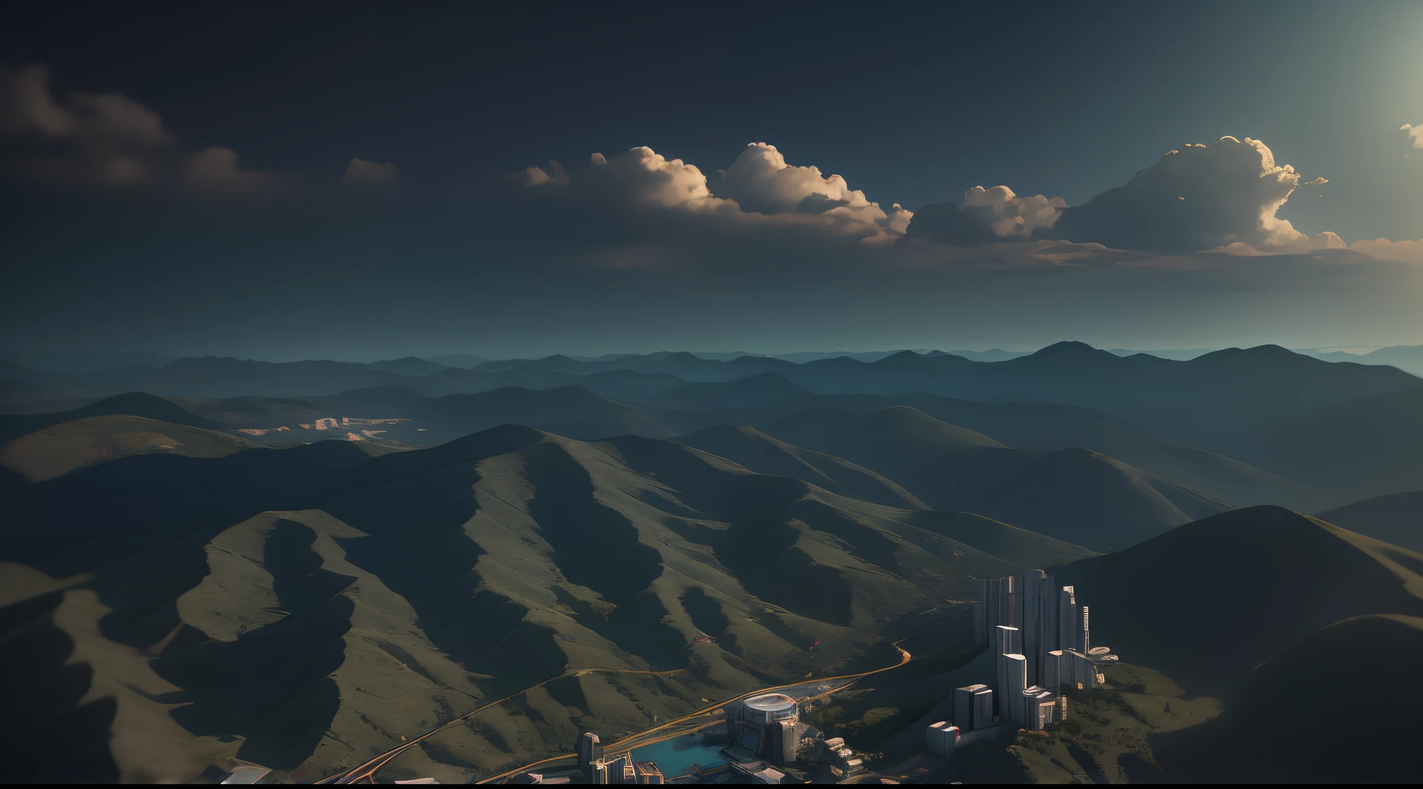 aerial perspective,(Utopian world:1.4),Beyond imagination,Overclocked renderer,bokeh effect,high high quality,16K resolution,(Best quality at best),(tmasterpiece),ultra - detailed,detailed detail,Accurate