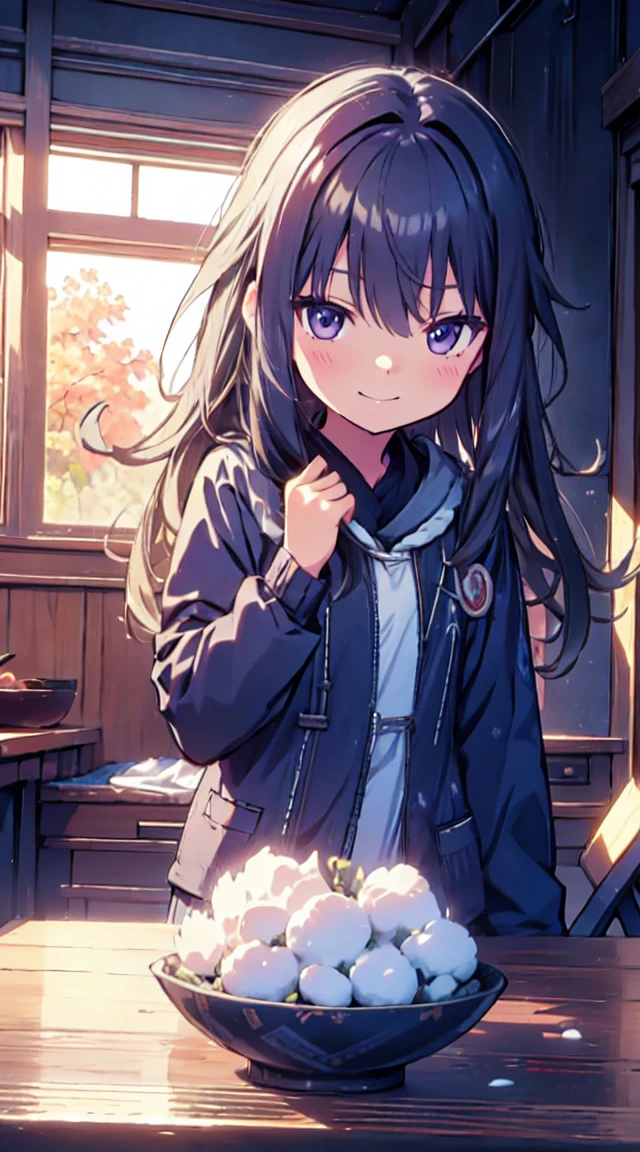 masutepiece, Best Quality,Illustration, Wallpaper, ultra -detail, 1little girl、♡、Futomo、Poses in motion、soft smiling
