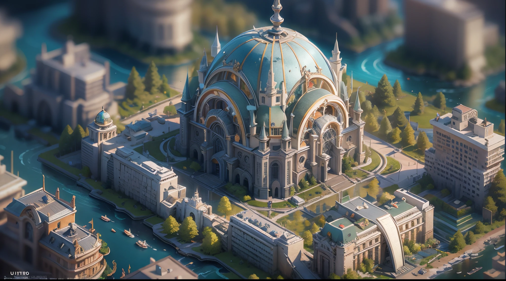 aerial perspective，（Utopian world：1.4），Beyond imagination，Overclocked renderer，bokeh effect，high high quality，16K resolution，（Best quality at best），（tmasterpiece），ultra - detailed，detailed detail，Accurate