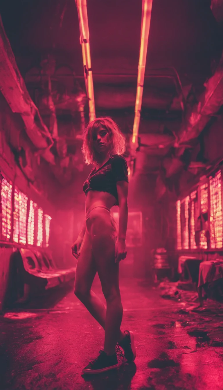 photograph (lofi, analog, kodak film) by Brandon Woelfel Ryan McGinley (from below:1.4). 19 year old females models,  (((messy short hair:1.3))), slim waist, (((thinspo body:1.6)), deep photo, depth of field, Superia 400, shadows, perfect face and body, dark, nighttime, dark photo, grainy, seductive smirk, american girl, ,photo r3al, wearing a transparent sexy and naughty lingerie full_body, inside an abandoned jailhouse , black and red neon colors in the background, collar bone, slim waist, flat stomach, pubic hair
(((small breasts:1.3))) sitting on a big red leather couch,  mist and smoke in the place, wet and soaked,