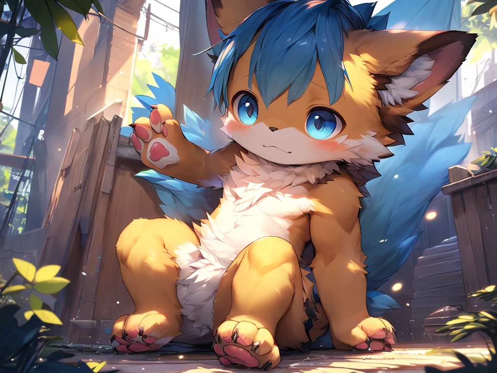 Alone,(beast wild:0.8),(shota,Gamine,cub,young，catss，Yellow fur，toddlers，Blue pupil，yellow and light blue hair）correct hand，Innocent face intermittently，Climb or sit next to a puddle
(电影灯光), ((detailedbackground)), ((looking-down)), (((three fourths view))), (((Flustered))),(Heavy breathing)，(lust),(Half shadow),Pink paw pads,paws with claws,4 fingers,3 toes,Delicate muscle lines,(Detailed bulge:0.5),(erection under clothes:0.5),(flabbiness:0.5),(unretracted_wrap:0.5),(Small animals_:0.5),(_clew:0.5),(Overflow of_how to:0.5).
Super detailed breakdown,(NSFW:1.2),Colored digital line art,realistically,(flatcolors:1.2),thick outline,(limited palette:1.1),GameCG,(3D:1.2),(realistically:1.2),(tmasterpiece,Best quality,Great,Highly detailed CG Unity 8k wallpaper,Super beautiful illustrations:1.2),The content is very detailed,Volumetriclighting,The best shadow,(depth of fields,Light particles,电影灯光:1.1),Wind lift,speed-line,offcial art.
intermittently
(by lindong:1.25),(Through the point:1.25),(by Mamado:1.1),(author：Xia Dongni:1.1),(by Telson:1.1),(tarantino violinist:1.1),(by kilfer:1),(by oxfort2199:1),(by syuro:1.2),(by s1m:1.2).
Break with vibrant colors,cellshading,countershading,hight contrast,photography \(a work of art\),(actual:1.2),(empty,Ridiculous resources:1.2),perfect anatomia,Anatomically correct,Detailed pubic hair,Detailed pubic hair face,詳細な目,(Realistic fur,Delicate fur:1.25),detailedbackground,amazing background.