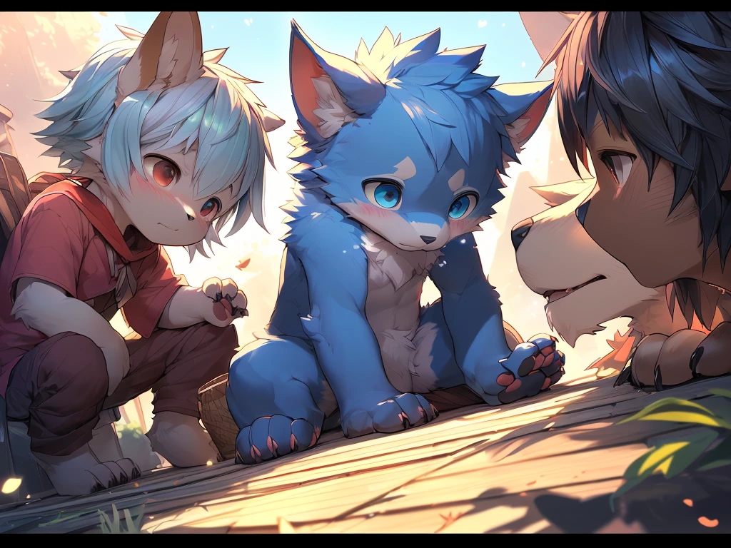 Alone,(beast wild:0.8),(shota,Gamine,cub,young,catss,Yellow fur,toddlers,Blue pupil,yellow and light blue hair)correct hand,Looking innocent intermittently,Climb or sit next to a puddle
(电影灯光), ((detailedbackground)), ((looking-down)), (((three fourths view))), (((Flustered))),(Heavy breathing),(lust),(Half shadow),Pink paw pads,paws with claws,4 fingers,3 toes,Delicate muscle lines,(Detailed bulge:0.5),(erection under clothes:0.5),(flabbiness:0.5),(unretracted_wrap:0.5),(Small animals_:0.5),(_clew:0.5),(Overflow of_how to:0.5).
Super detailed breakdown,(NSFW:1.2),Colored digital line art,realistically,(flatcolors:1.2),thick outline,(limited palette:1.1),GameCG,(3D:1.2),(realistically:1.2),(tmasterpiece,Best quality at best,Great,Highly detailed CG Unity 8k wallpaper,Super beautiful illustrations:1.2),The content is very detailed,Volumetriclighting,The best shadow,(depth of fields,Light particles,电影灯光:1.1),Wind lift,speed-line,offcial art.
intermittently
(by lindong:1.25),(Through the point:1.25),(by Mamado:1.1),(author:Xia Dongni:1.1),(by Telson:1.1),(tarantino violinist:1.1),(by kilfer:1),(by oxfort2199:1),(by syuro:1.2),(by s1m:1.2).
Break up the vibrant colors,cellshading,countershading,hight contrast,photography of \(An artwork of\),(actual:1.2),(empty,Ridiculous resources:1.2),perfect anatomia,Anatomically correct,Detailed pubic hair,Detailed pubic hair face,詳細な目,(Realistic fur,Delicate fur:1.25),detailedbackground,amazing background.