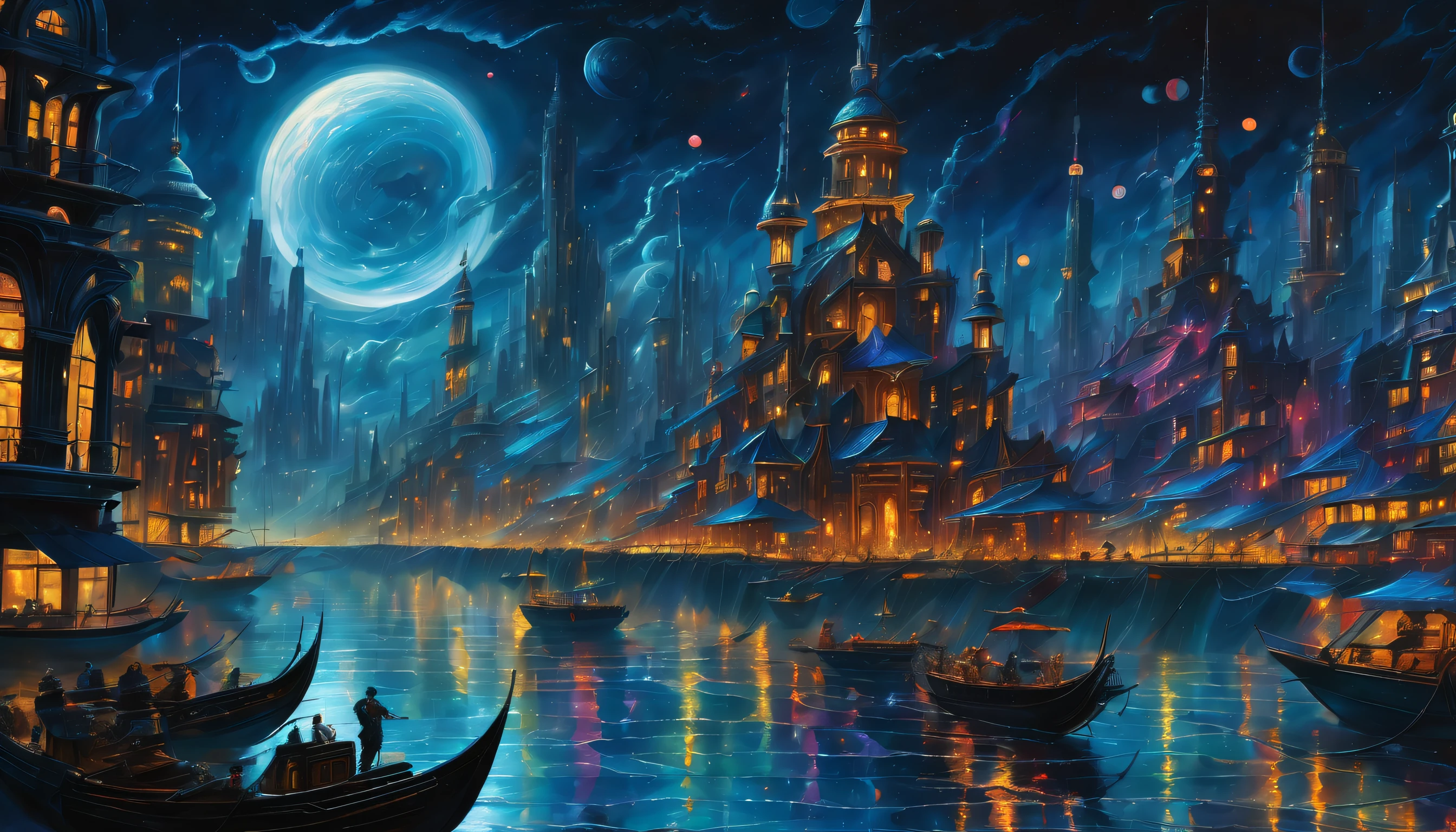 (((Amazing quality and insane majestic futuristic utopia world cityscape illustration:1.3))), dynamic compositions, Deep in the shadowy baroque galaxy, Facing the neon storm, Brave dark wizard on the background of the starry sky, lightning strikes around, Make-up using light and shadow skillfully, Acrylic painting captures the essence of the subject, Intricate details and complex colors, Ornate carvings and elaborate decorations on robes and hats glow in the dark, seductive beauty, With high quality images、All strokes and brushstrokes are guaranteed, Vibrant depiction with deep, rich colors, Mystery of the magnificent celestial cityscape of a utopian world, Masterfully crafted mast with precise brushstrokes, Dark fantasy and realistic style, Realistic depiction of a raging stormy sky, Realistic water droplets splashing on the hull, Rendered with great care to the smallest detail, Truly a top-class item, (((Cityscape detailed concept art:1.2))),with fusion,  (((Fascinating surreal holographic steampunk with dark fantasy and snowflakes:1.3))), Augmented reality overlay、Transform your digital paintings into stunning visual spectacles。, The main subject of the image is、majestic mythical very creature monster bird, In a snowy landscape, shining snow coat, (((Fantastic snowflakes give off an aura、billowing:1.2))), (((Delicate neon wire lines of holographic energy curve gracefully。:1.3))), Fascinating fiber optic light display with vibrant colors, changing at every angle、looks like it&#39;s evolving, Breathtaking creative illustrations, captured in digital artwork, Seamless integration of technology and artistry, Captivate your audience with perfectly rendered details and lifelike realism, snow blanket、A stunning winter wonderland with enchanting displays, (((Every detail meticulously and accurately:1.4))), The essence of the beauty of snowy landscapes, Every aspect of the scene is carefully crafted, Complex brush strokes and precise rendering, (((rich color black_Light Paint:1.3))),