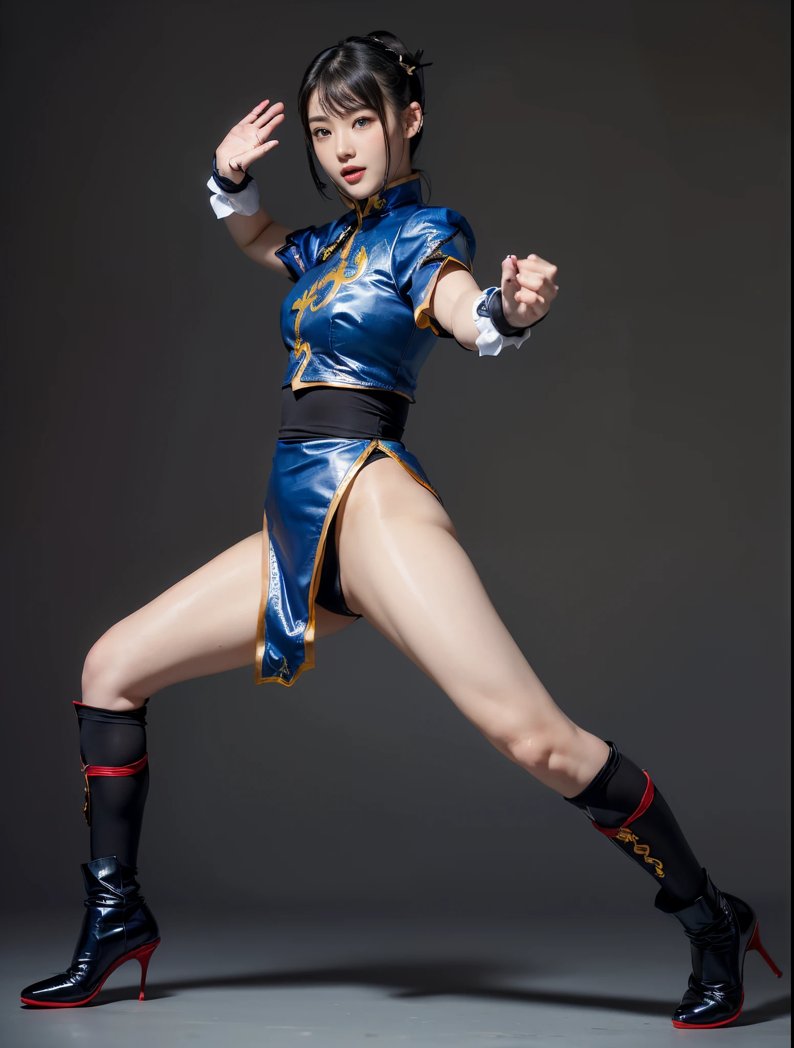 ChunLi、Street Fighter Chun-Li、Falling down、Are sleeping、s asleep、Suffering、mouth is always open sloppily、Drool is always dripping from my mouth、Asian Beautiful Girl、(((Wear black tights on your beautiful legs.)))、(((beauty legs)))、(((facial expression of smile)))、((((Make the most of the original image)))、(((Chun-Li costume)))、(((a short bob、beautiful hairl)))、(((Suffering)))、(((Feet must necessarily be worn with black tights)))、(((You need to wear red boots)))、((Top image quality、8K))、((top-quality、8K、masterpiece:1.3))、(((Keep your background simple)))、Crisp focus:1.2、Beautiful woman with perfect body shape:1.4、Slender Abs:1.2、a wet body:1.5、Highly detailed facial and skin texture、8K、beauty legs