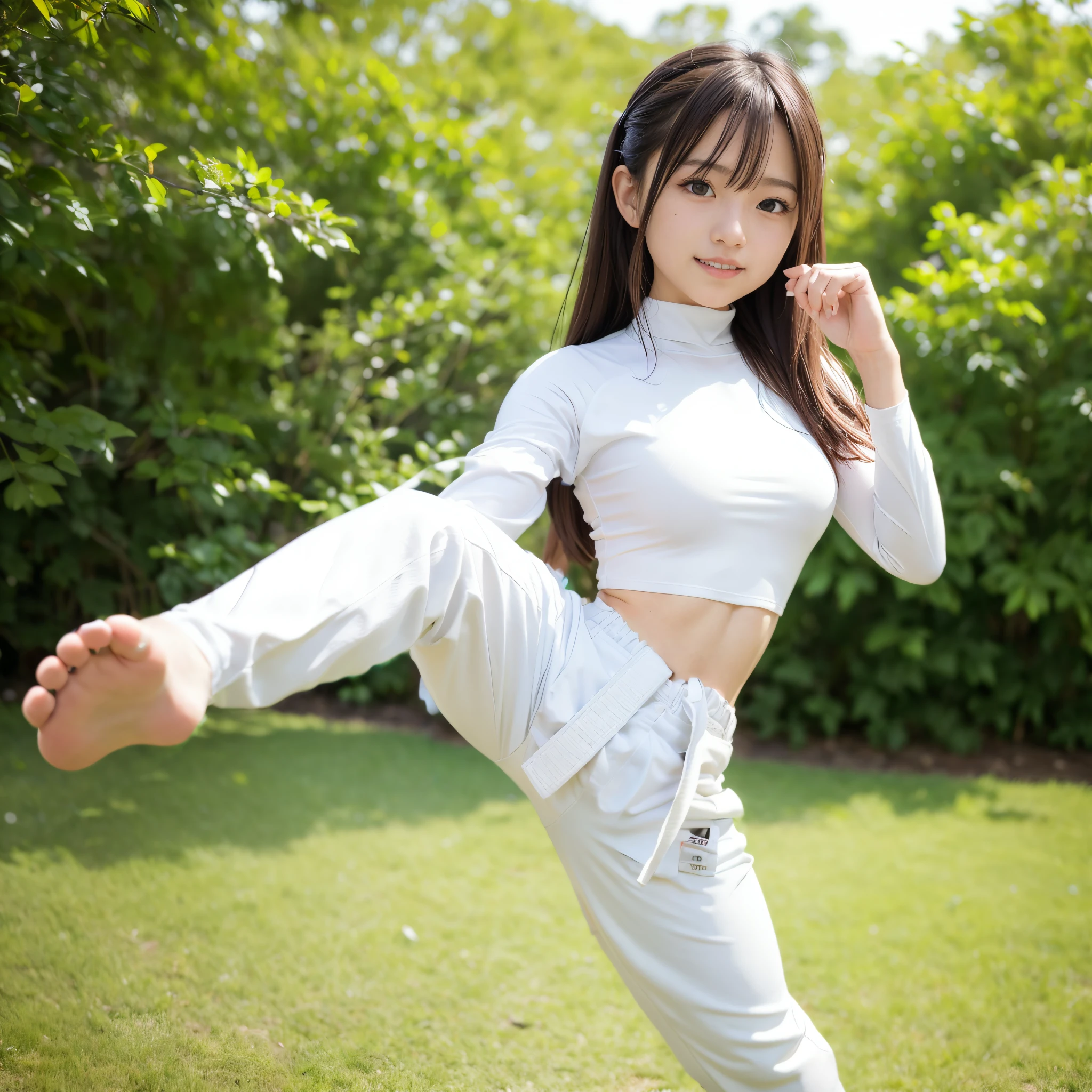 Paint the white color of the white karate uniform