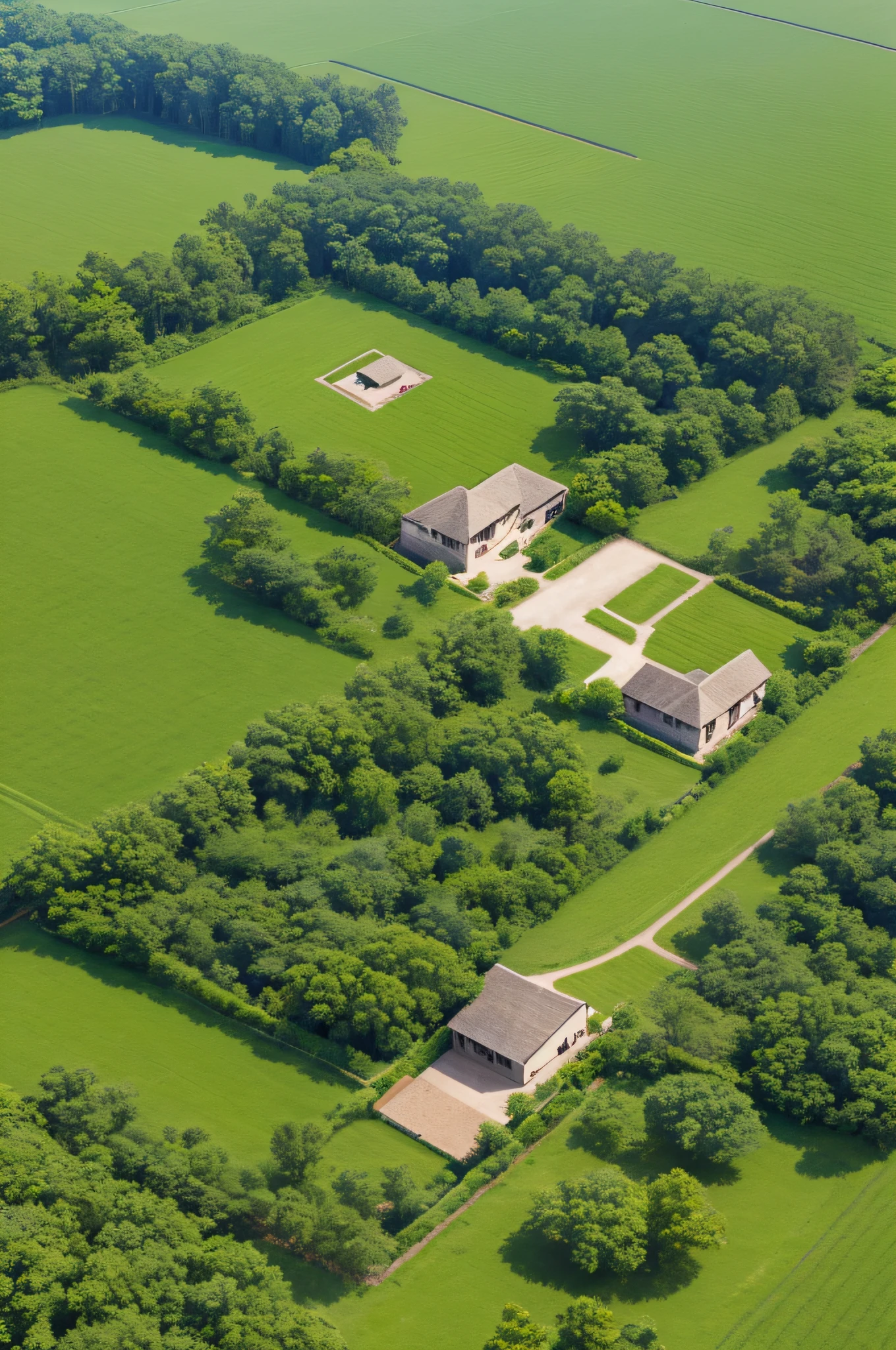 rectangular plot of land in a village top view illustration