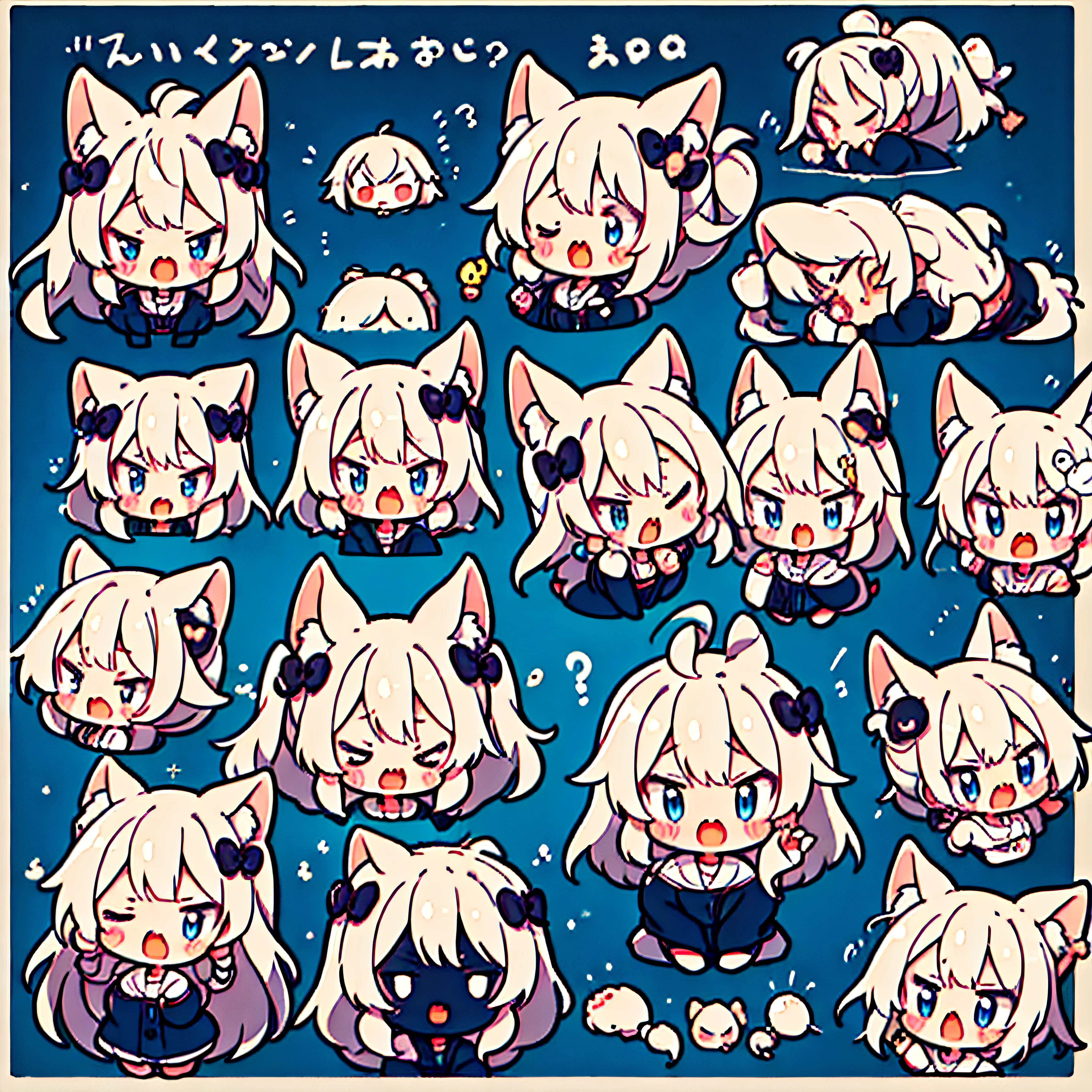 full entire body, Anime girl with cat ears and white shirt, render of a cute 3d anime girl, cute 3d rendering, kawaii realistic portrait, adorable digital painting, anime styled 3d, realistic anime 3 d style, 3 d anime realistic, having fun, big laughter, sleepy,laughs, smile, glad, be startled, frown, blink, cute detailed digital art, Anime style. 10, cute digital art, stylized anime
