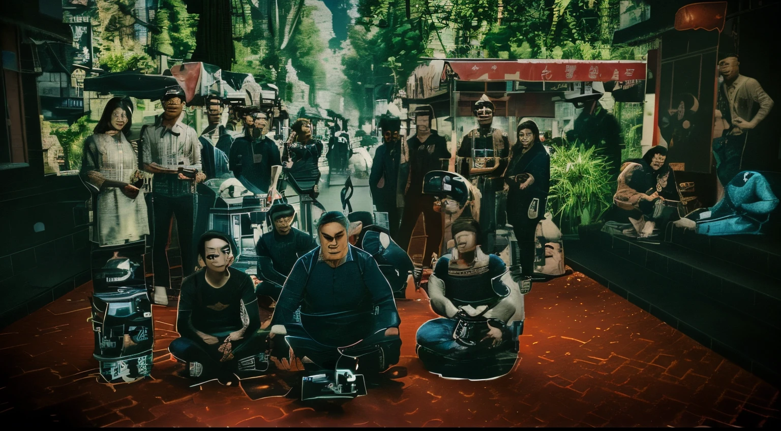 chang this images as a peke blinder movie character and background as a movie poster and dont change face and a model is look like a gaming character