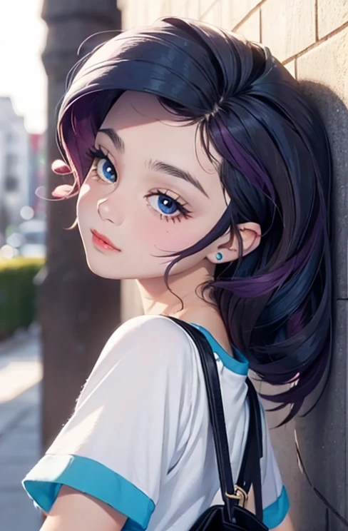 Chica con ropa de verano, Tiro superior,((Selfie)), brown eyes, cabello largo, fondo aleatorio, besar, Beautiful, senos grandes , mirada coqueta, ((muy detallado)), (Cara perfectamente detallada), (Mano bien detallada), Imagen fotorrealista. , hermosa chica adolesente , 18yr old , lindo maquillaje , labios rojos , sombra de ojos azul , bolso a la moda