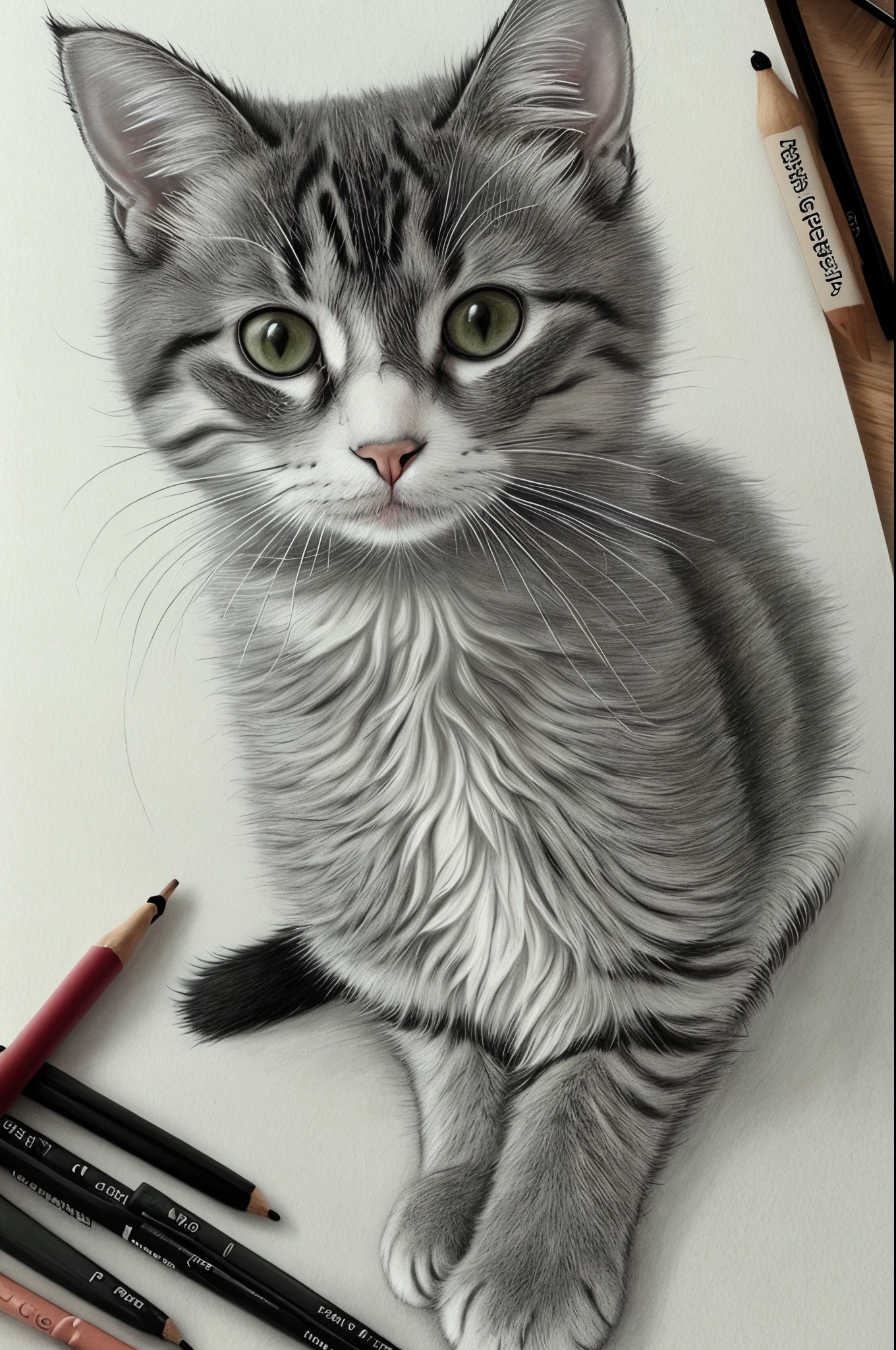 Cute cat drawing