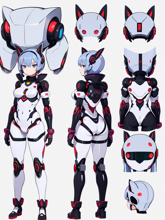 Anime adoptable sheet reference robot woman cute simple cyber