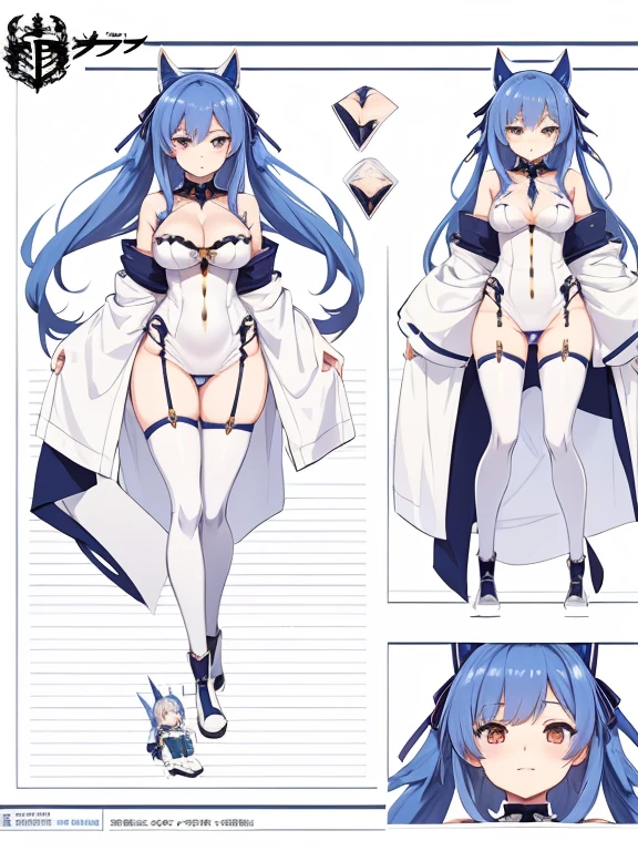 Anime adoptable sheet reference robot azur lane woman cute simple large chest character