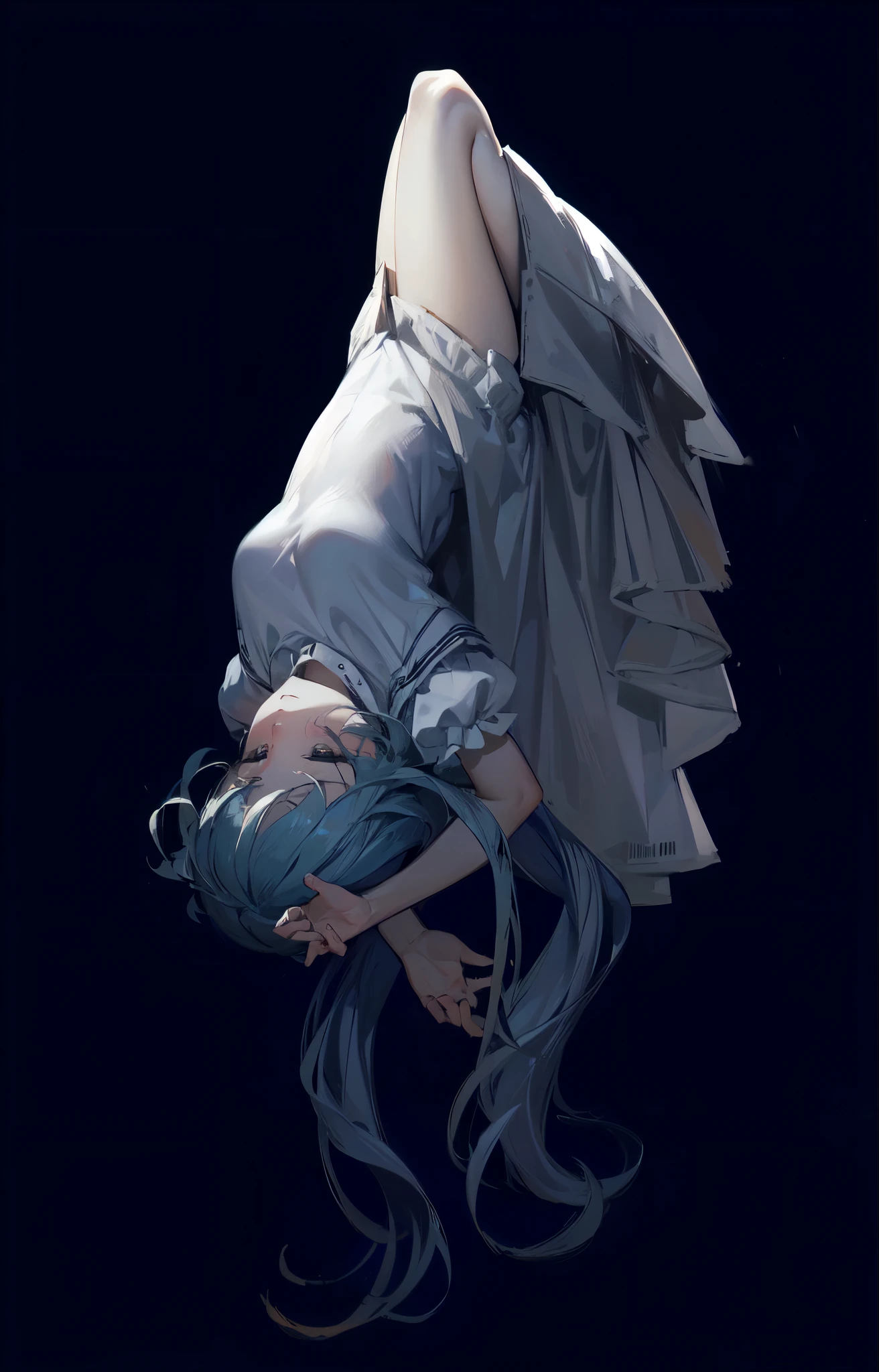Masterpiece, best quality, high quality, highres, absurdres, light difussion, extreme dynamic range,upside-down