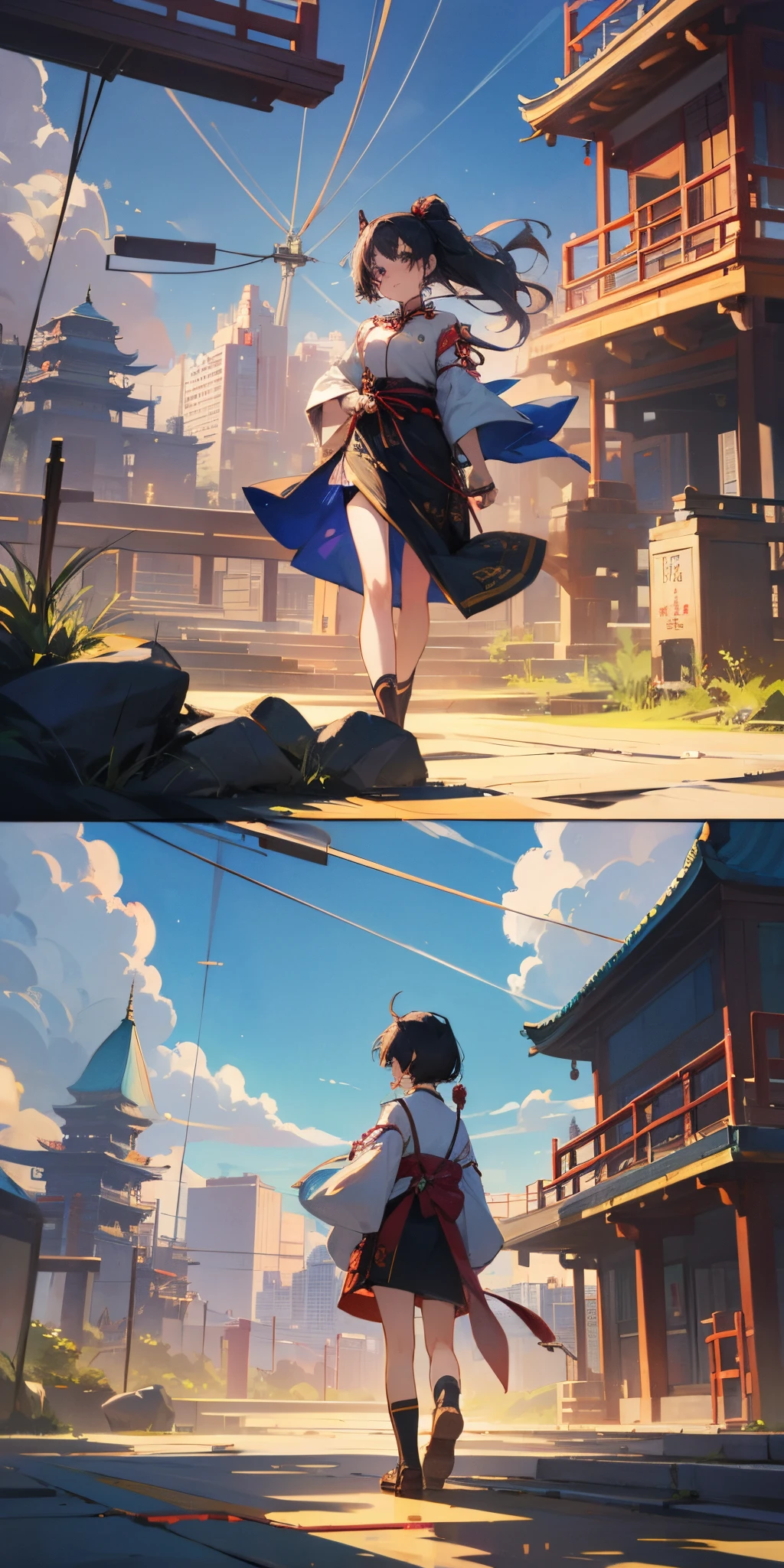 An 18-year-old girl, anime,Chinese, 8k, --auto --s2