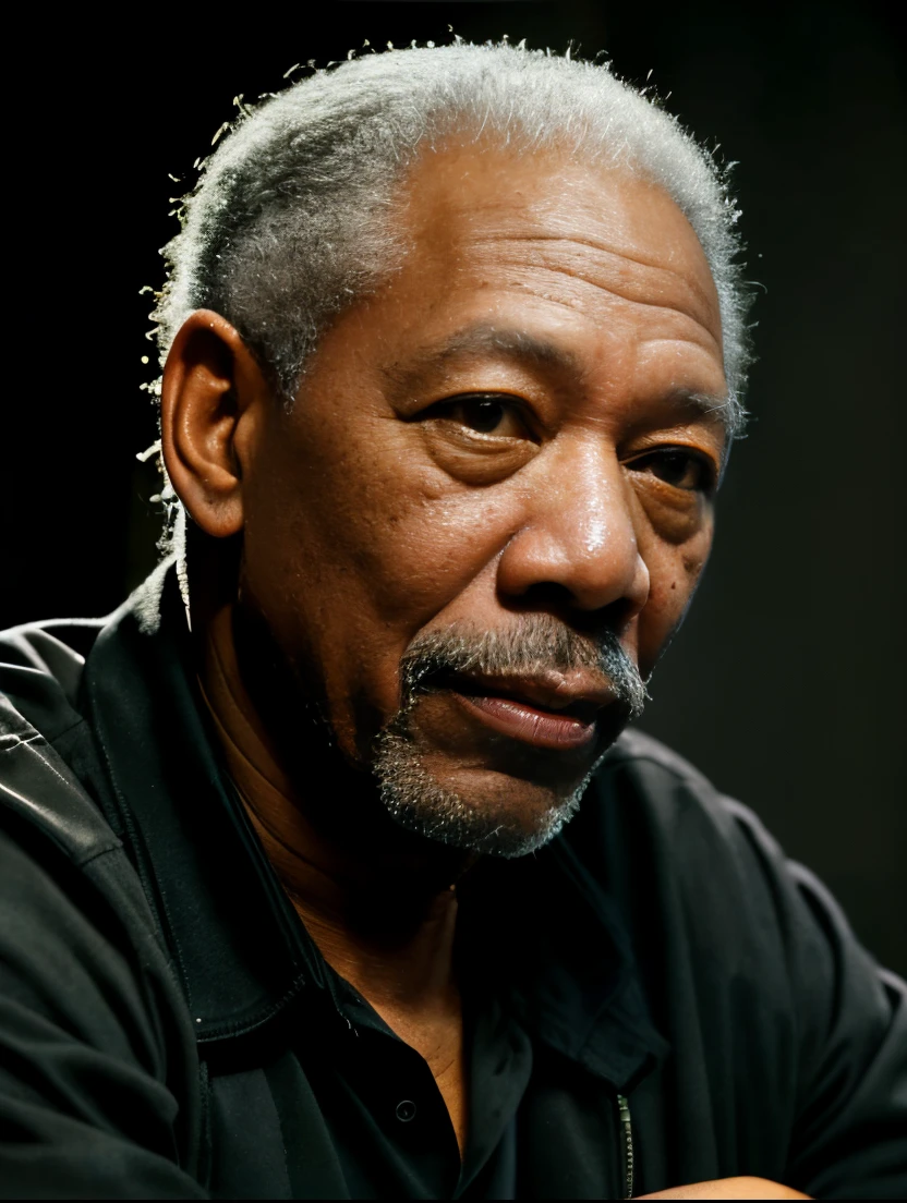 Morgan Morgan Morgan, Morgan Freeman •, Portrait of Morgan Freeman, Morgan Freeman Como Gordon Freeman, taken in the early 2020s, Dazzling art, b. b King size bed, he is about 7 0 years old