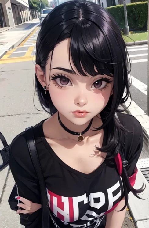 Chica con ropa de verano, Tiro superior,((Selfie)), brown eyes, cabello largo, fondo aleatorio, besar, Beautiful, senos grandes , mirada coqueta, ((muy detallado)), (Cara perfectamente detallada), (Mano bien detallada), Imagen fotorrealista. , hermosa chica adolesente , 18yr old , lindo maquillaje , labios rojos , sombra de ojos azul , bolso a la moda