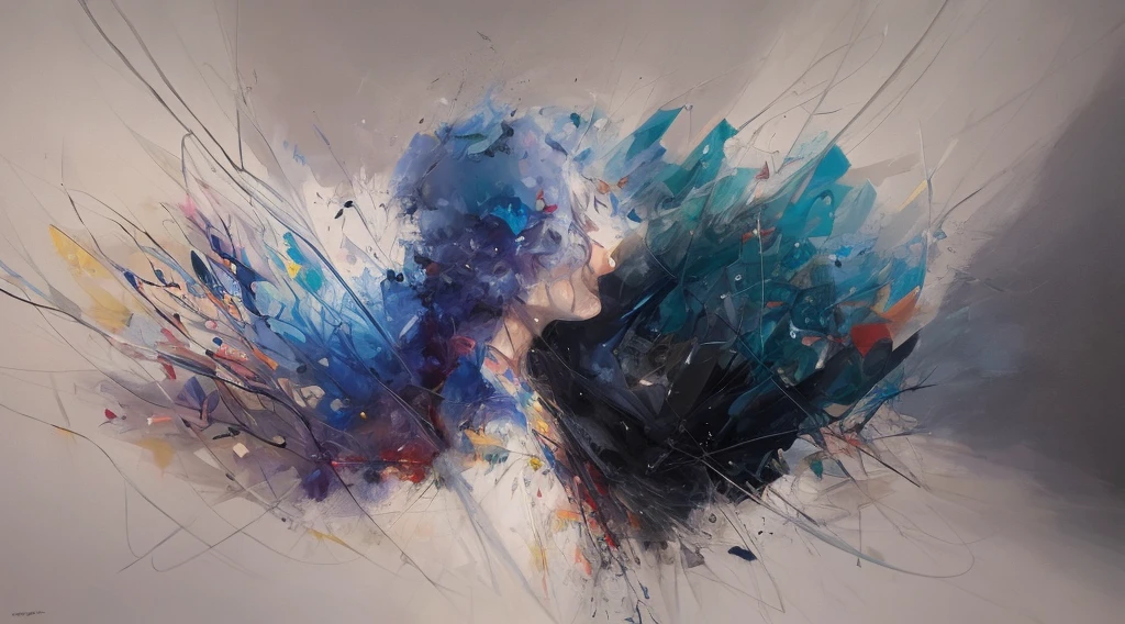 vector art piece that tenderly portrays the emotional journey of an individual grappling with depression and anxiety. Explore the complexities of these feelings through abstract shapes, muted tones, and contrasting elements
