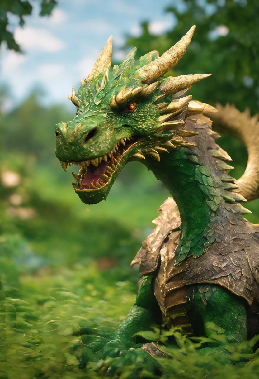 A green dragon,No wings,hovering sky,Lightning,(entangled lightning:1.2),(Hyper Real,hyper-detailing,high qulity,hyper HD,tmasterpiece:1.3)