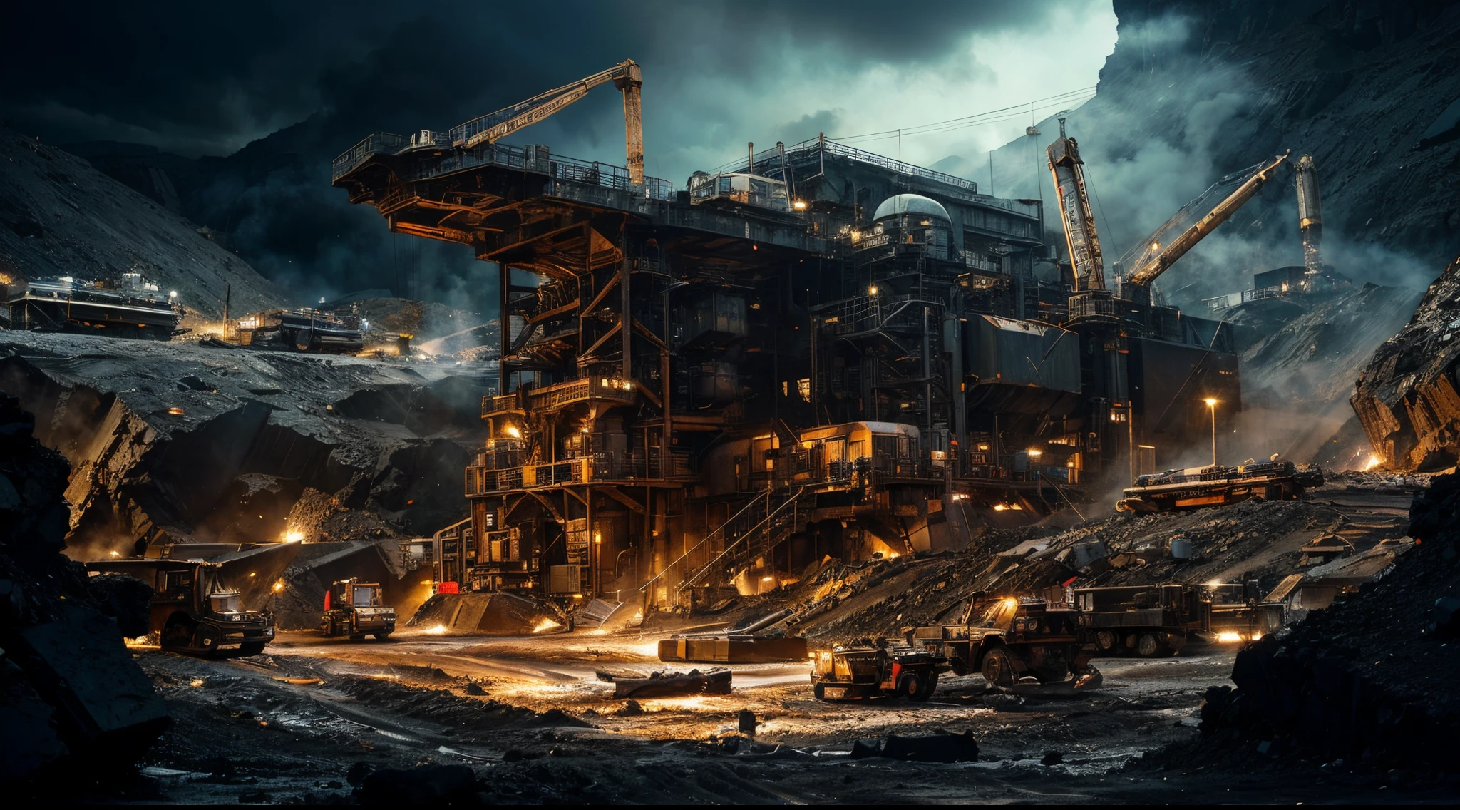 Mining in mines,heavy industry,Large equipment,visual shock