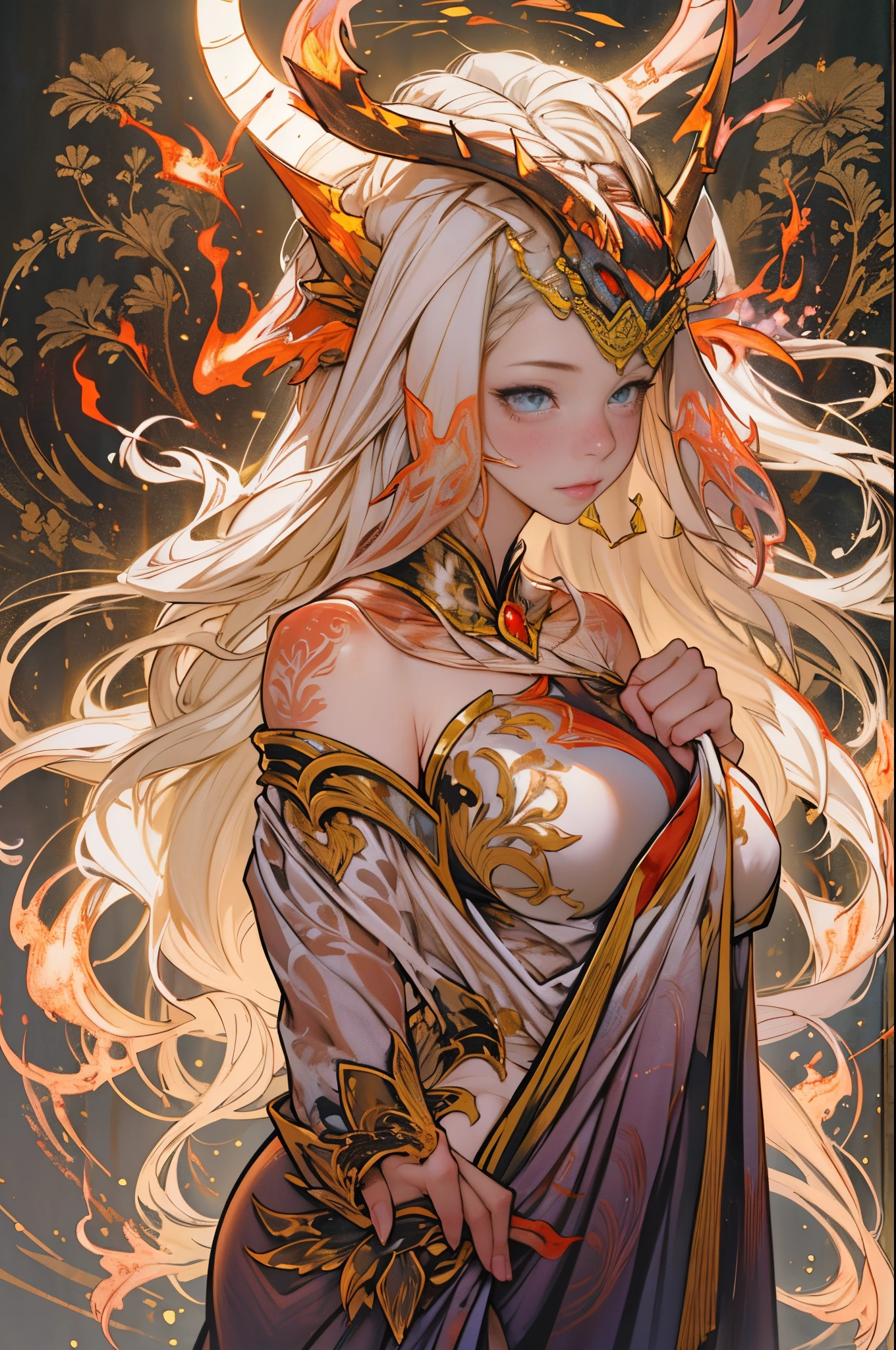 ((Highest quality)),(Ultra-high resolution),(Super detailed),(Detailed Description),((The best CG)),(masterpiece),Highly detailed art,(Art with precise detail:1.5), (Buddhist painting:1.6), (anger:1.6), (Third eye on forehead:1.6), ((Flame Halo:1.9)), (Feather Breastplate:1.4),(A detailed and intricately rendered loincloth:1.3)