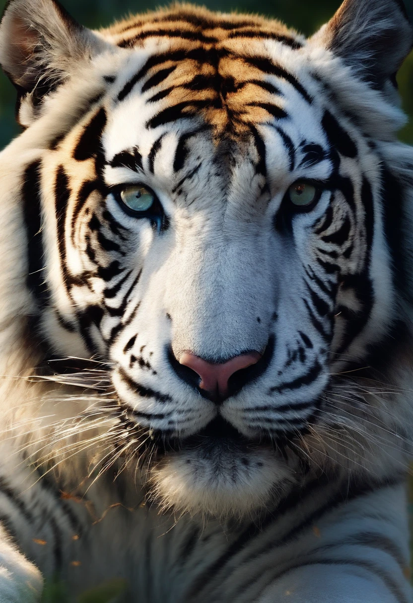 an adult white tiger,Tall and mighty,(Spit lightning:1.2)Lightning,(entangled lightning:1.2),(Good body proportions:1.4)(Hyper Real,hyper-detailing,high qulity,hyper HD,tmasterpiece:1.3)