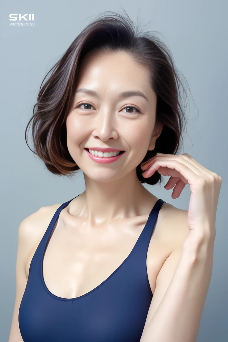 (Best Quality,4K,超A high resolution:1.2),(Mature Japan women), granny,(long white hair,),(Big smile),(((99-year-old woman))),(nasolabial folds),((wrinkled)),((body wrinkles)),(acnes), Fine wrinkles, Detailed skin texture),(small saggy breasts),(saggy hips),(Navy blue school swimsuit),(((Full-body image))),(hands behind the back),a necklace
